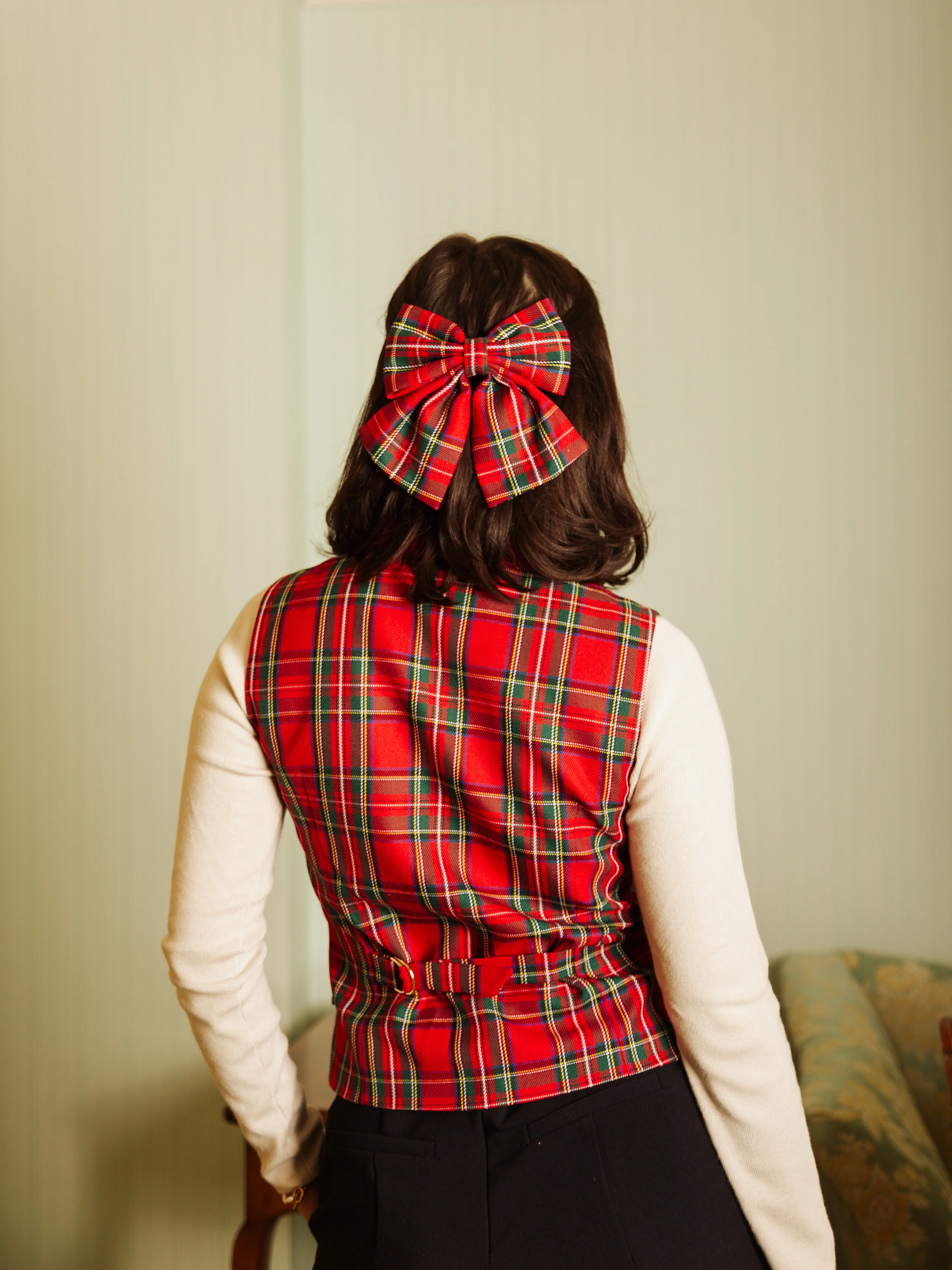 Vest in Red Plaid - XNAUWBI