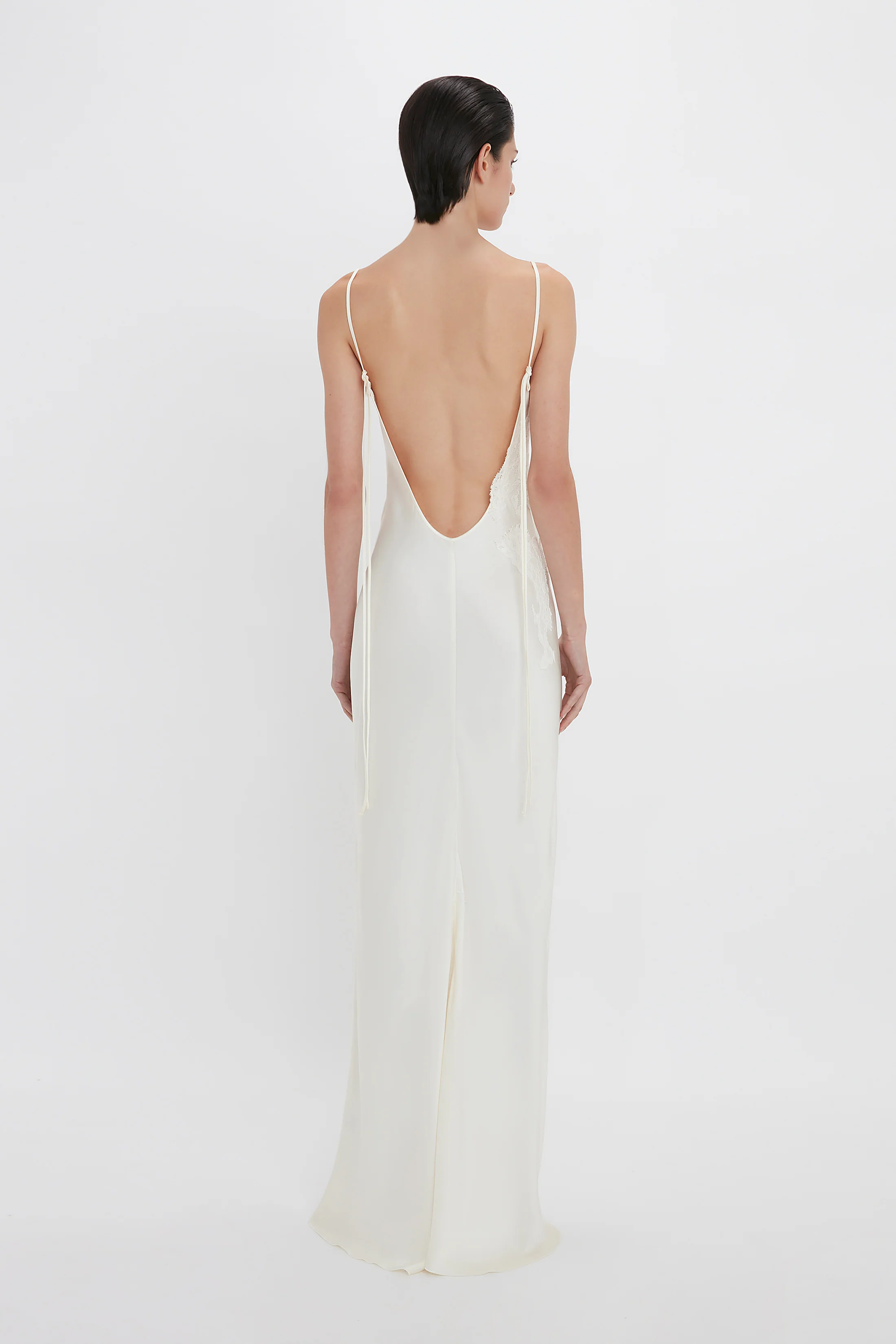 Lace Floor-Length Cami Dress In Ivory - XNAUWBI