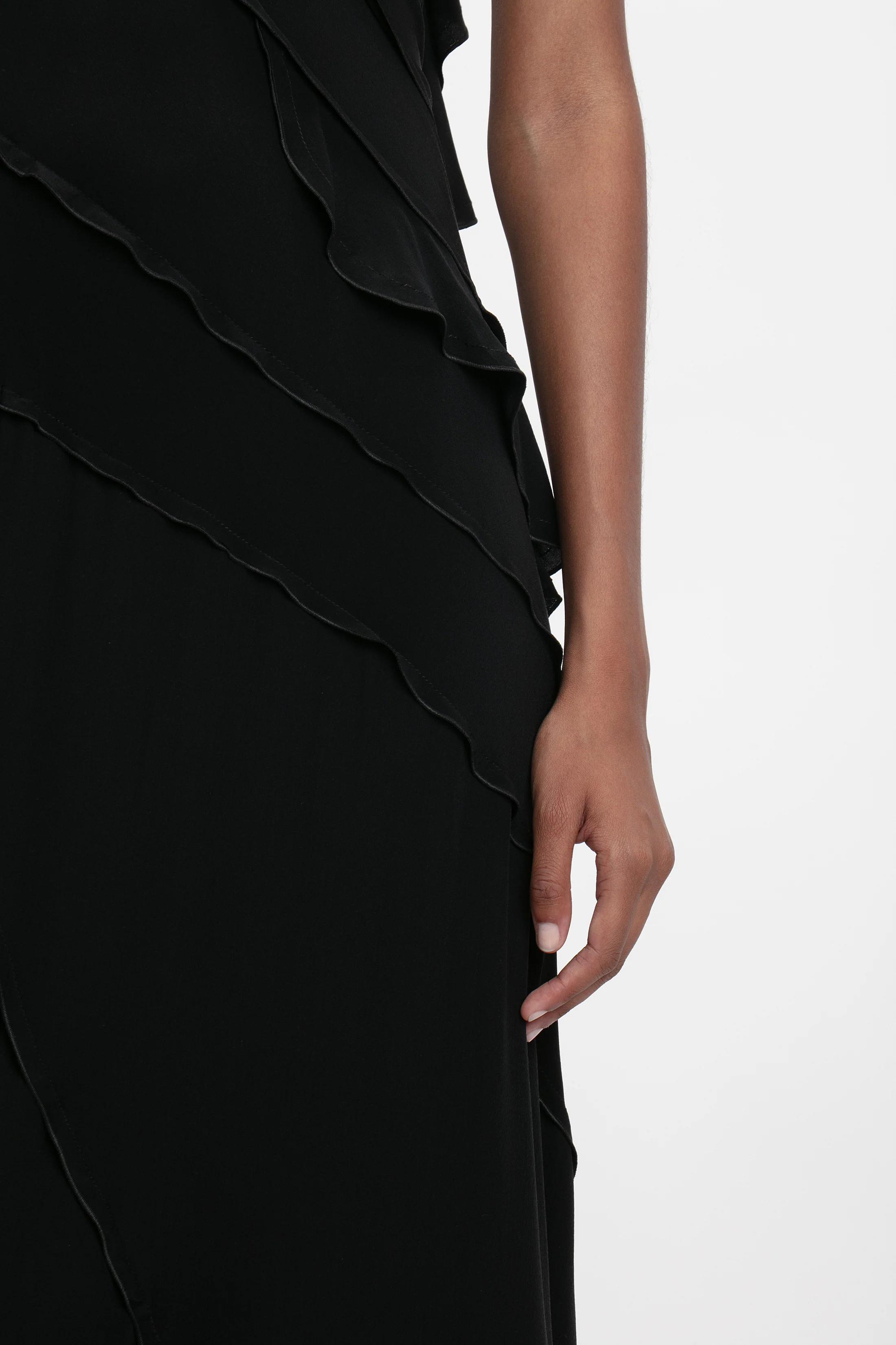 Frill Dress In Black - XNAUWBI