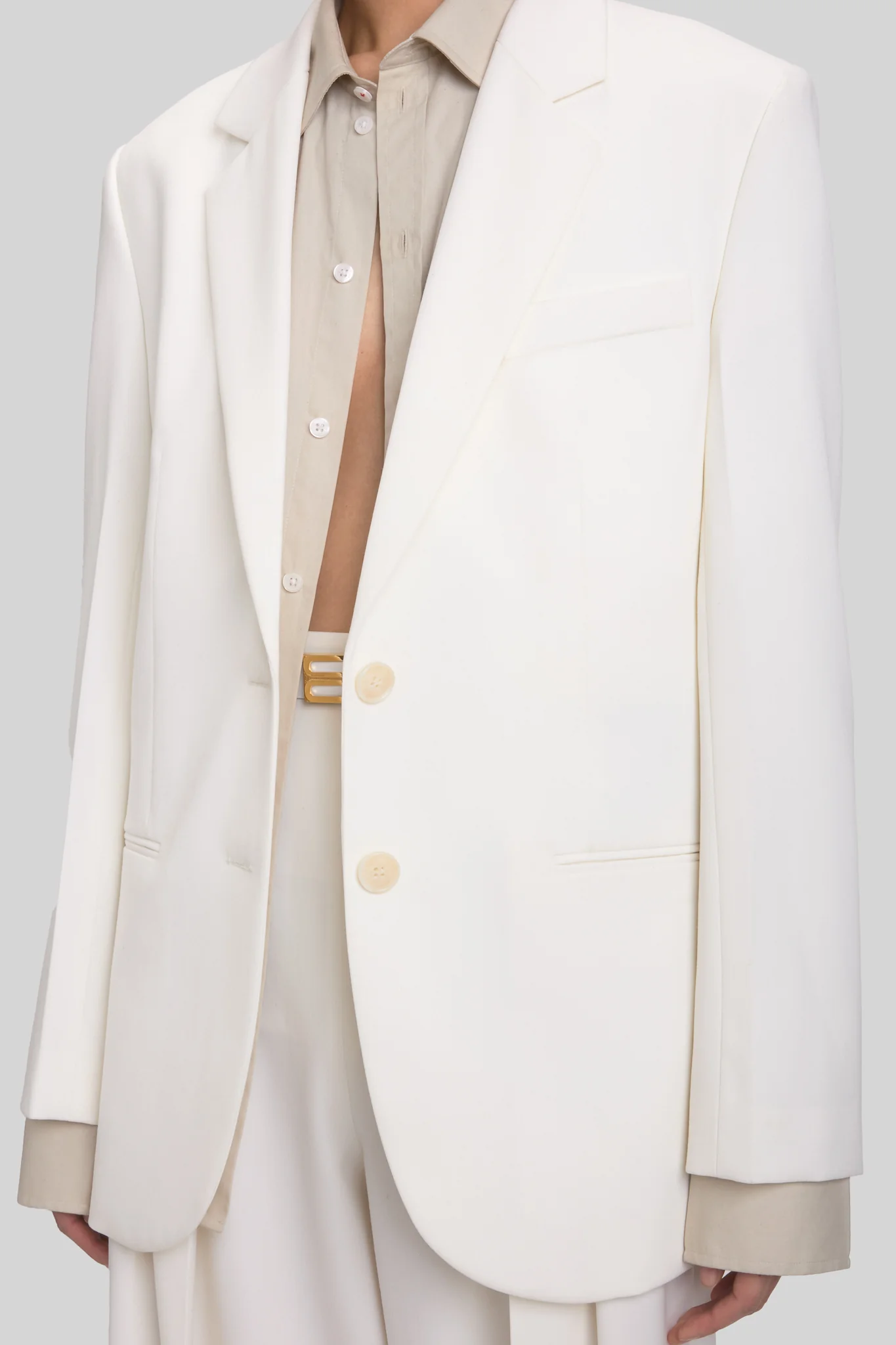 Classic Tailored Jacket In Ivory - XNAUWBI