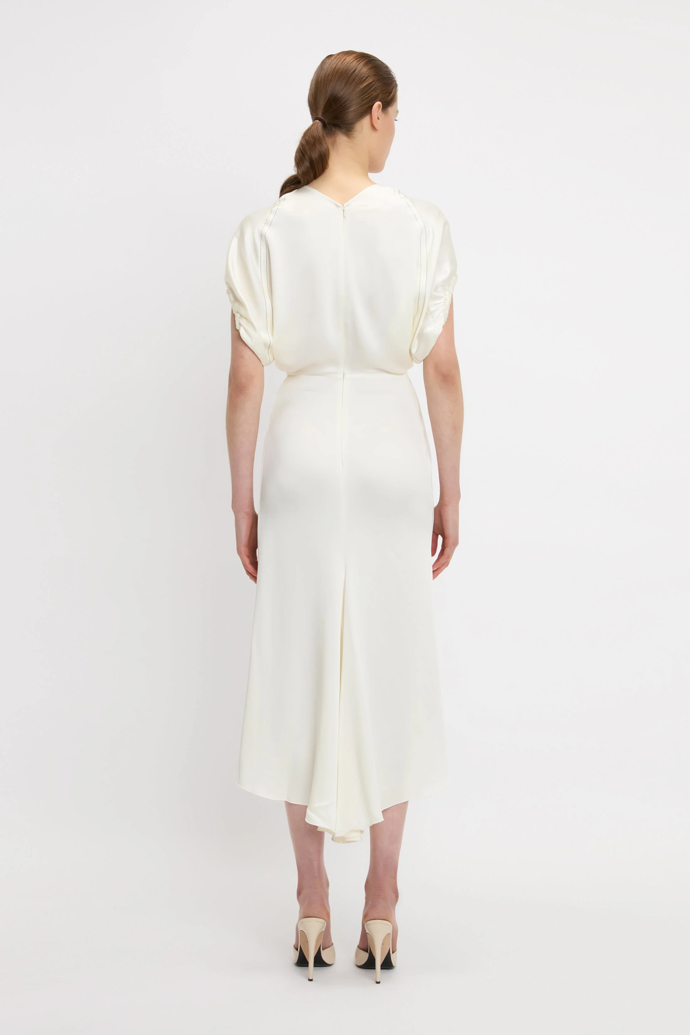 Edith Midi Dress In Ivory - XNAUWBI