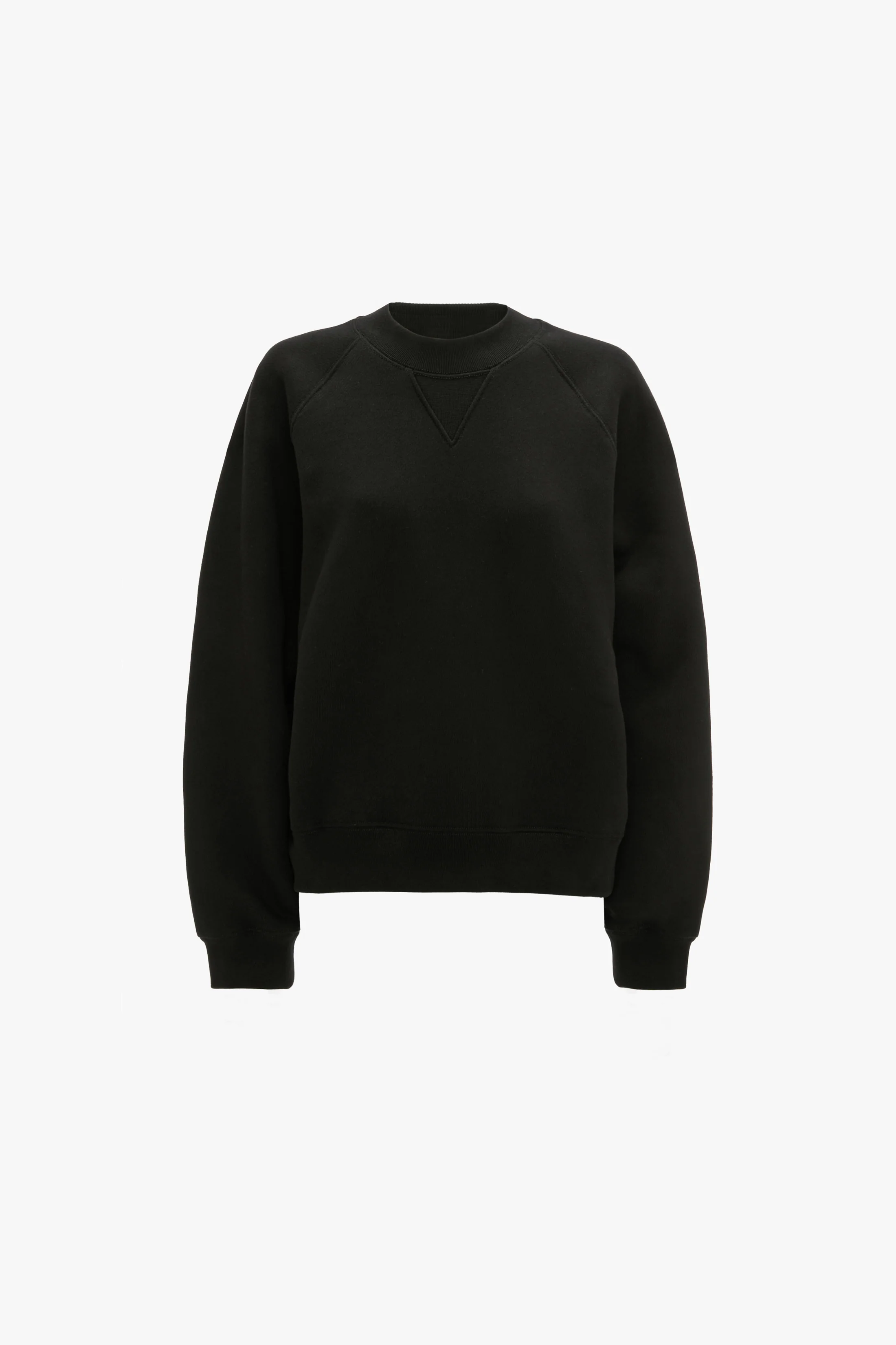 Crew Neck Raglan Sweatshirt In Black - XNAUWBI