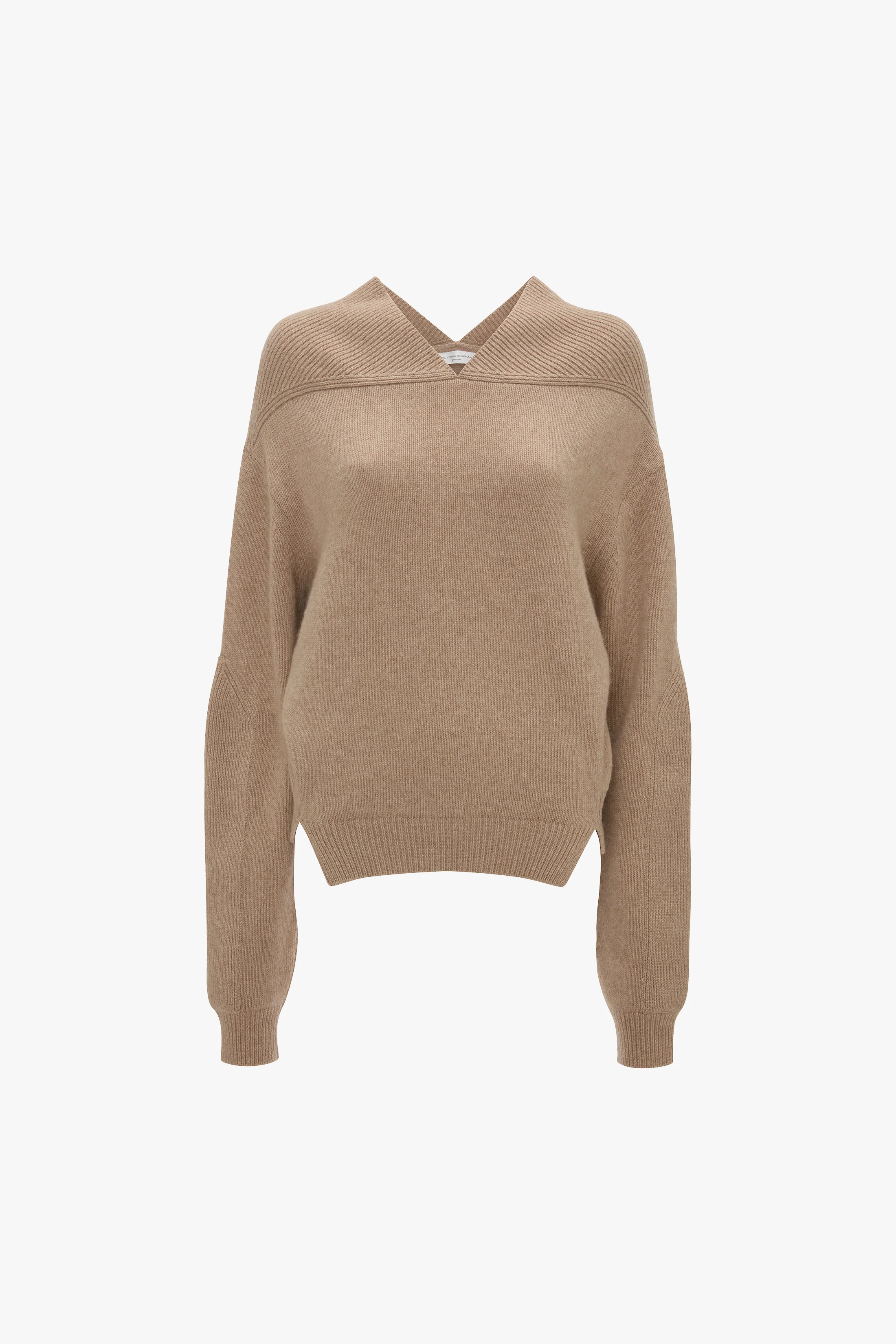 V-Neck Jumper In Sand - XNAUWBI