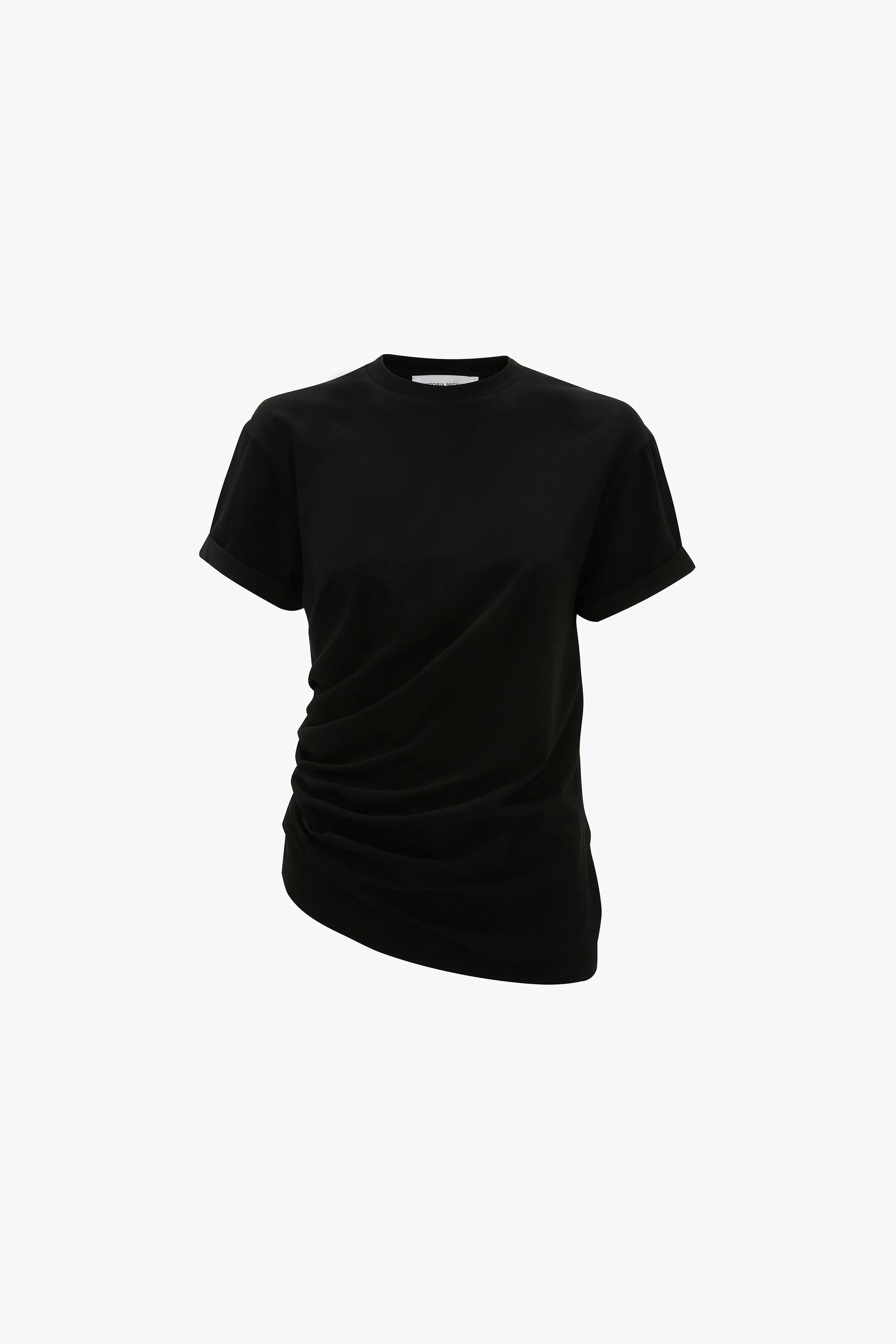 Gathered T-Shirt In Black - XNAUWBI