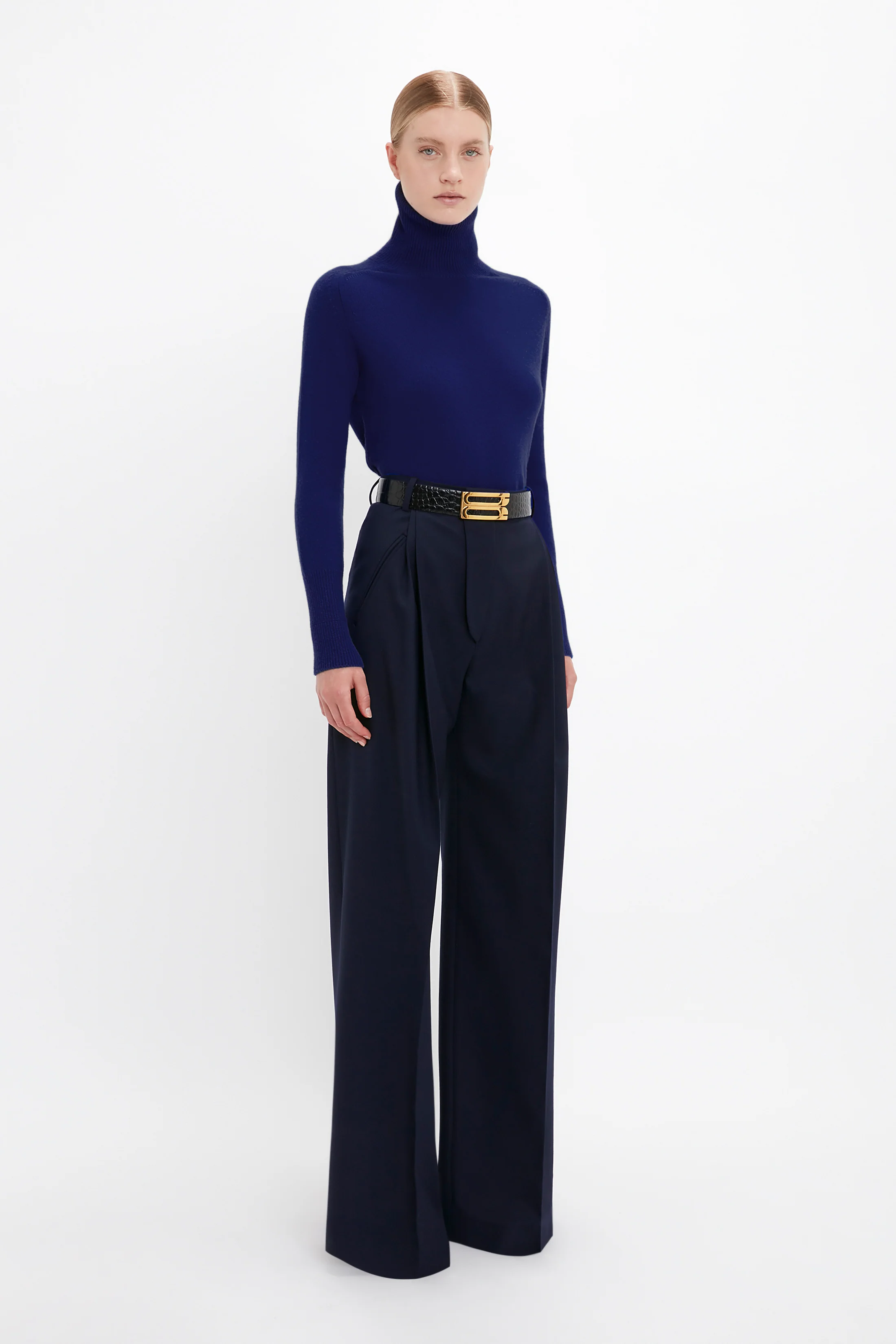Polo Neck Jumper In Navy - XNAUWBI