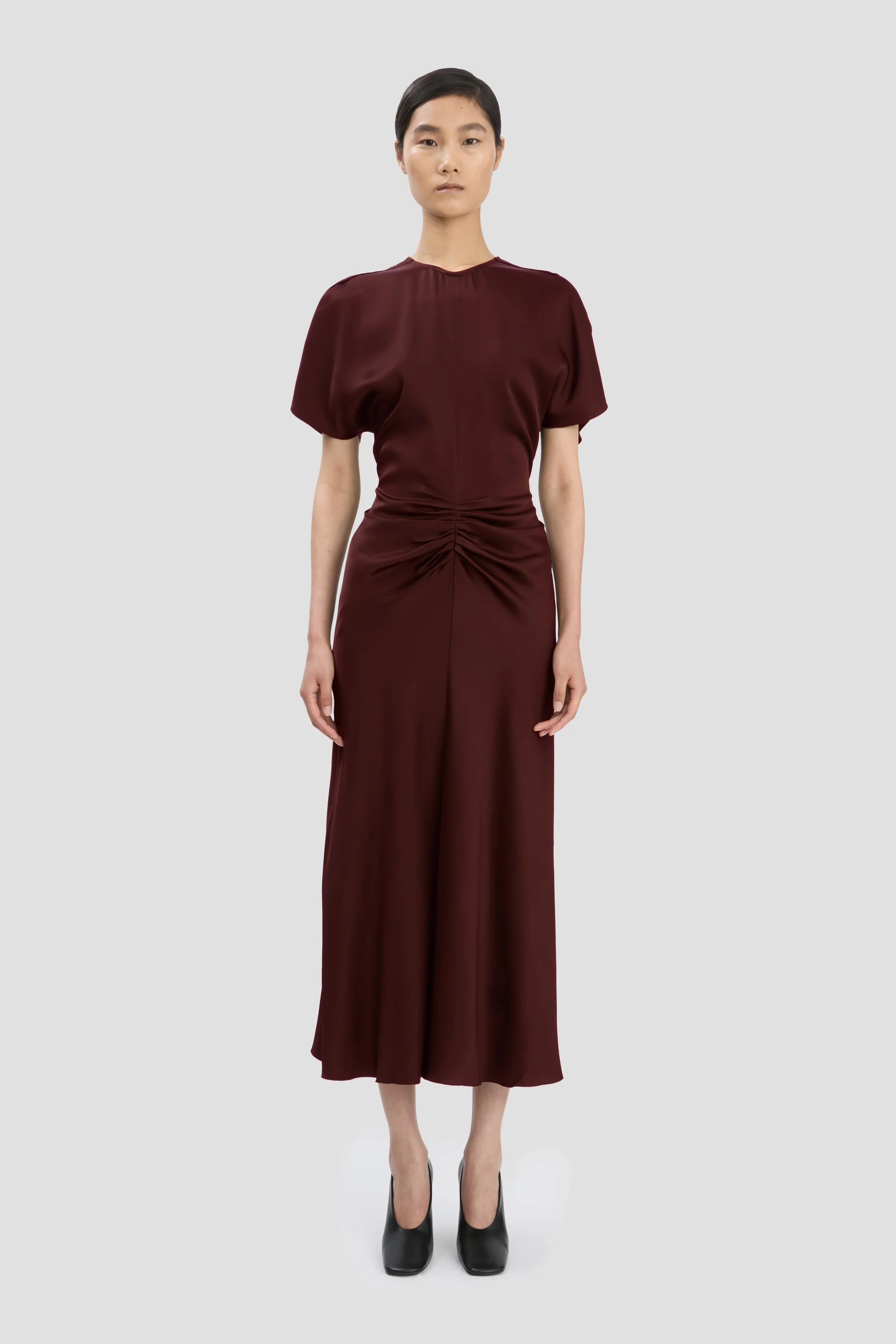 Bela Midi Dress In Merlot - XNAUWBI