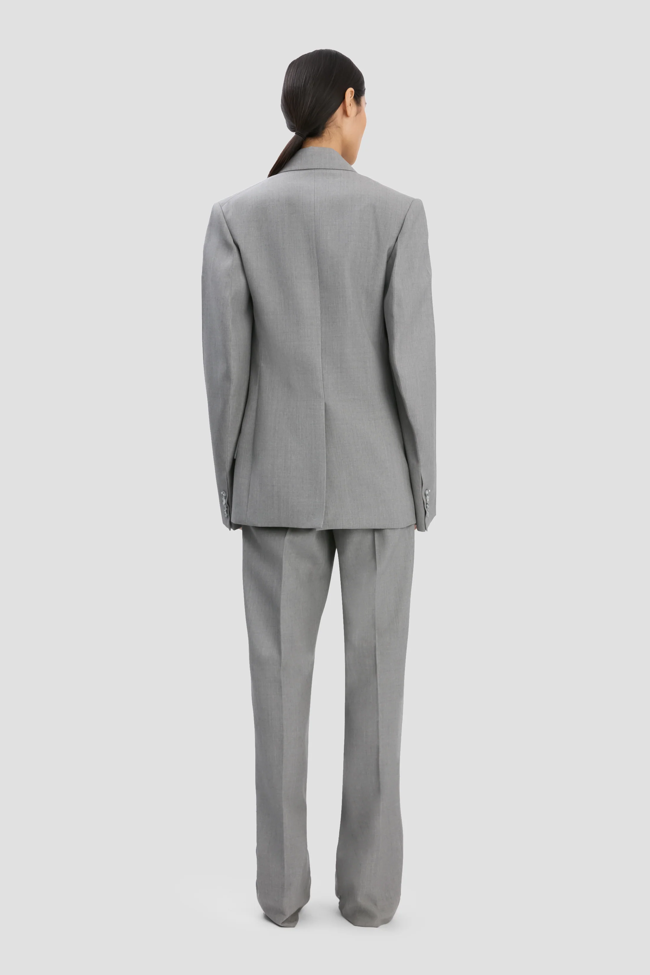 Sculptural Sleeve Jacket In Light Grey Melange - XNAUWBI