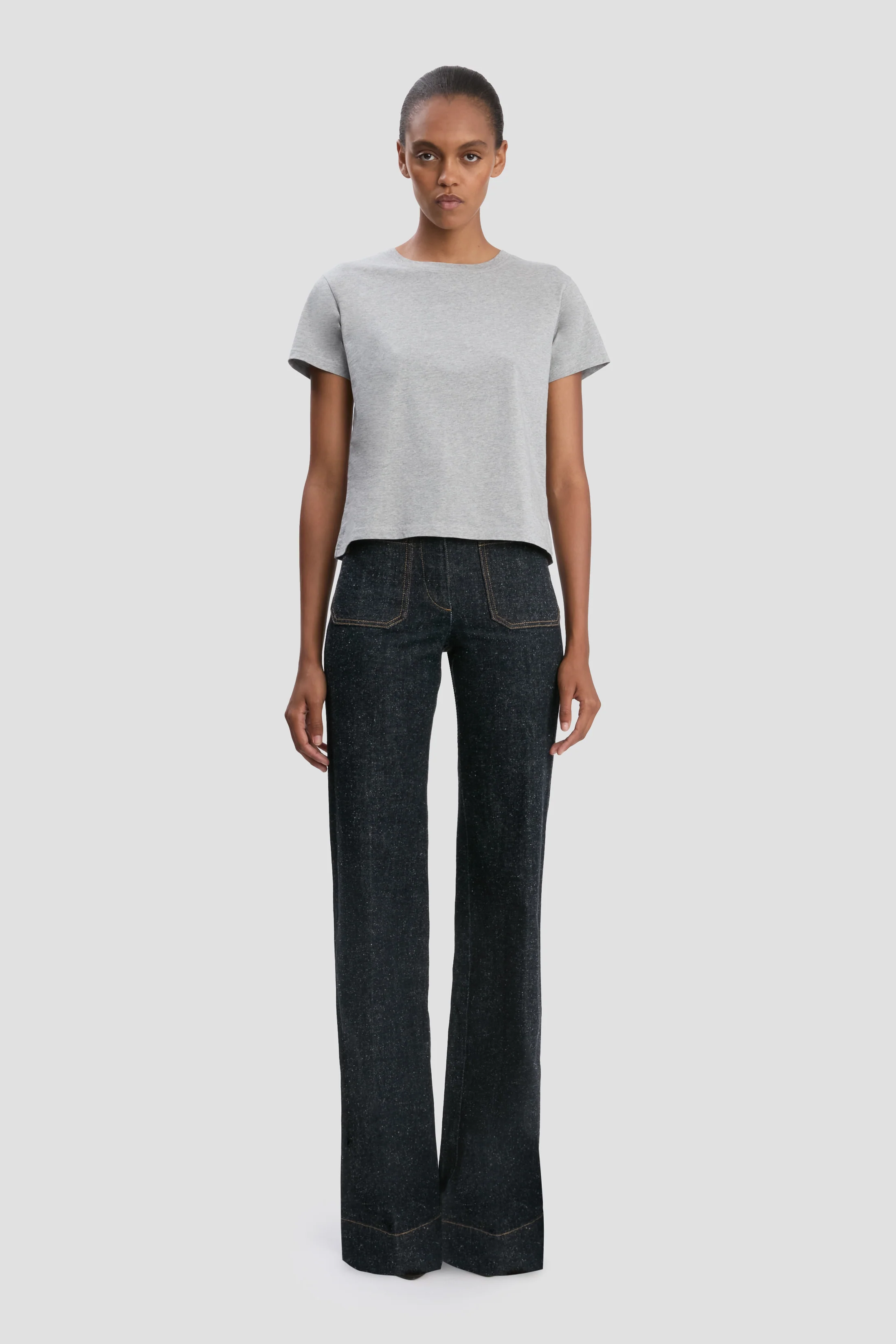 Shrunken Fit T-Shirt In Grey Marl - XNAUWBI