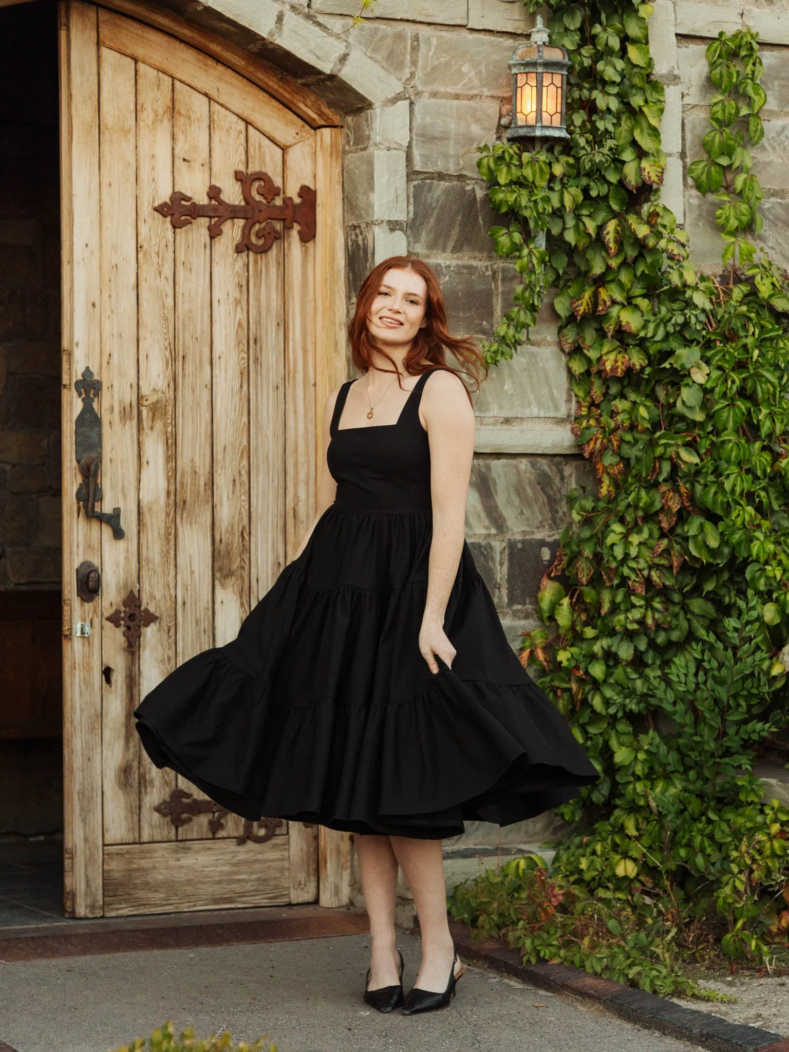 Madonna Midi Dress in Odile Black - XNAUWBI