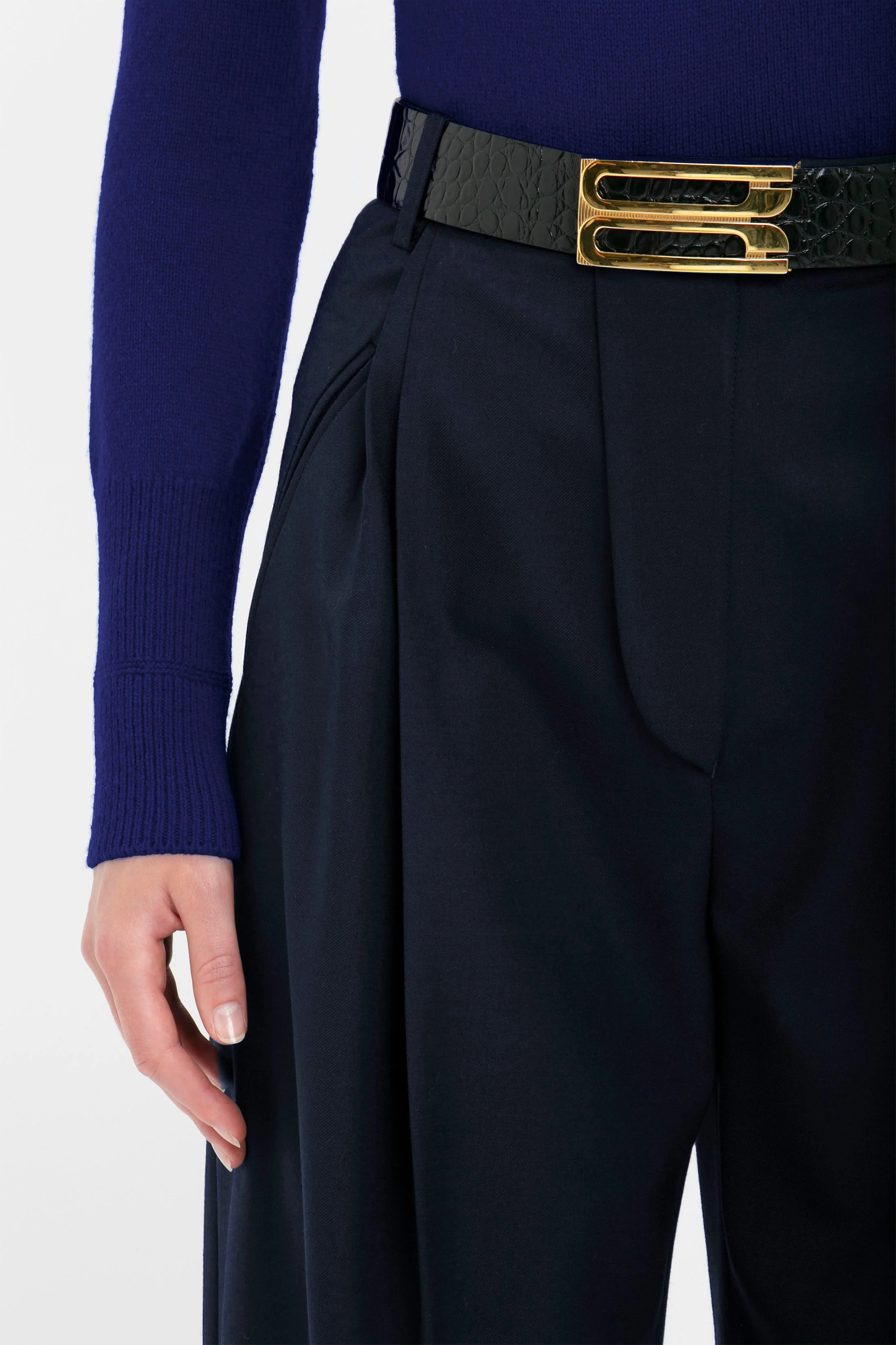Polo Neck Jumper In Navy - XNAUWBI