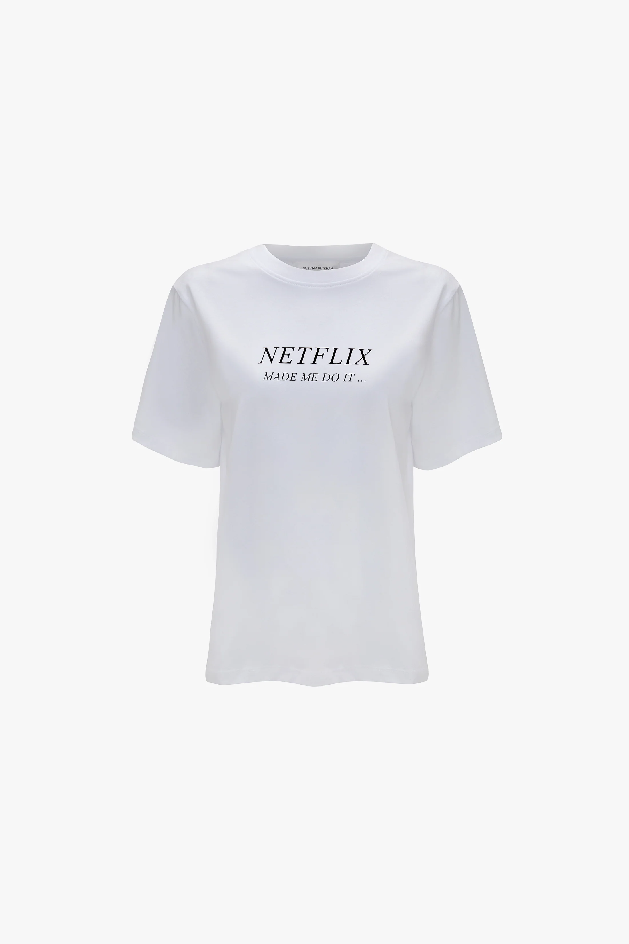 Slogan Tee In White Netflix Made Me Do It - XNAUWBI