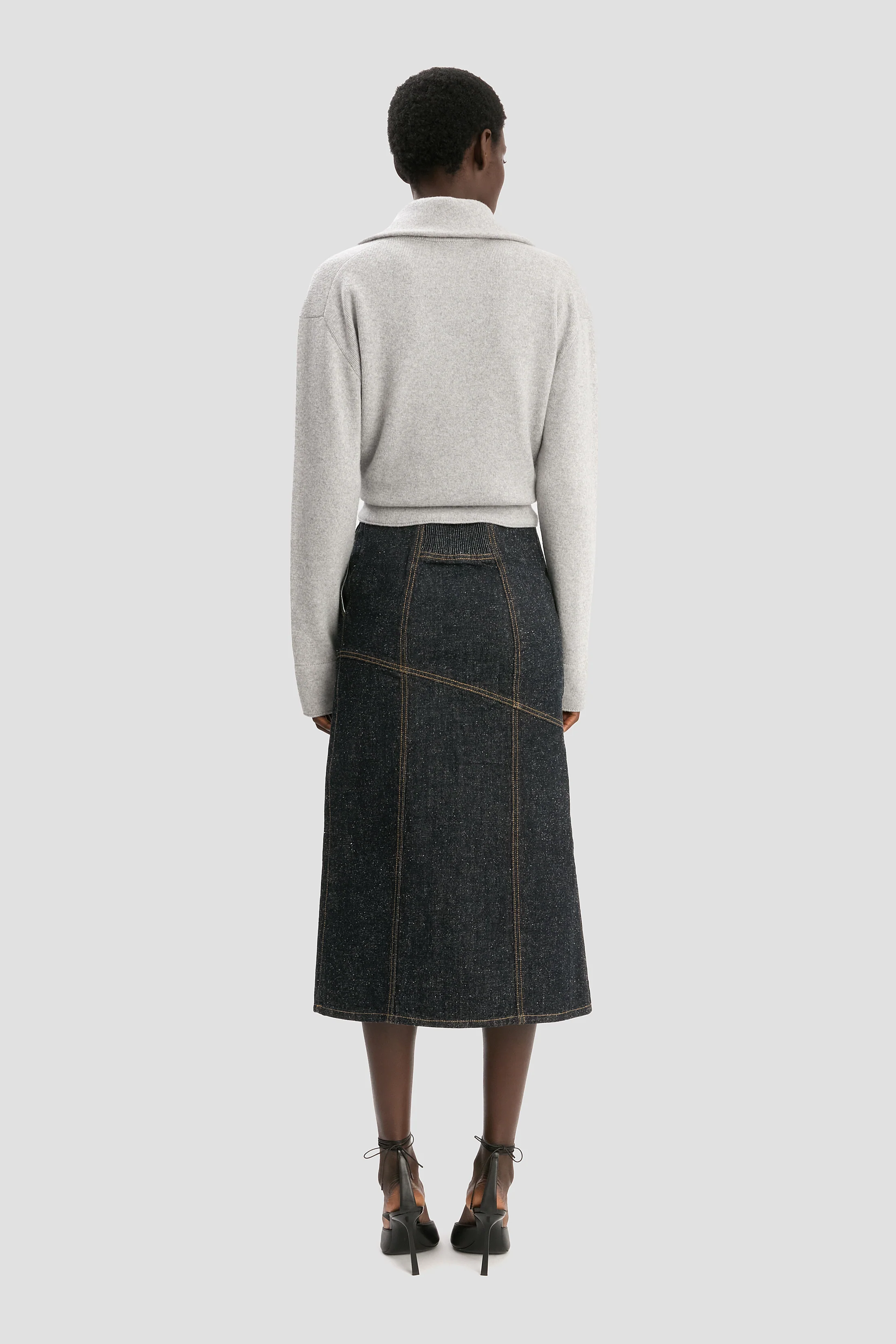 Half-Zip Milano Jumper In Grey Marl - XNAUWBI