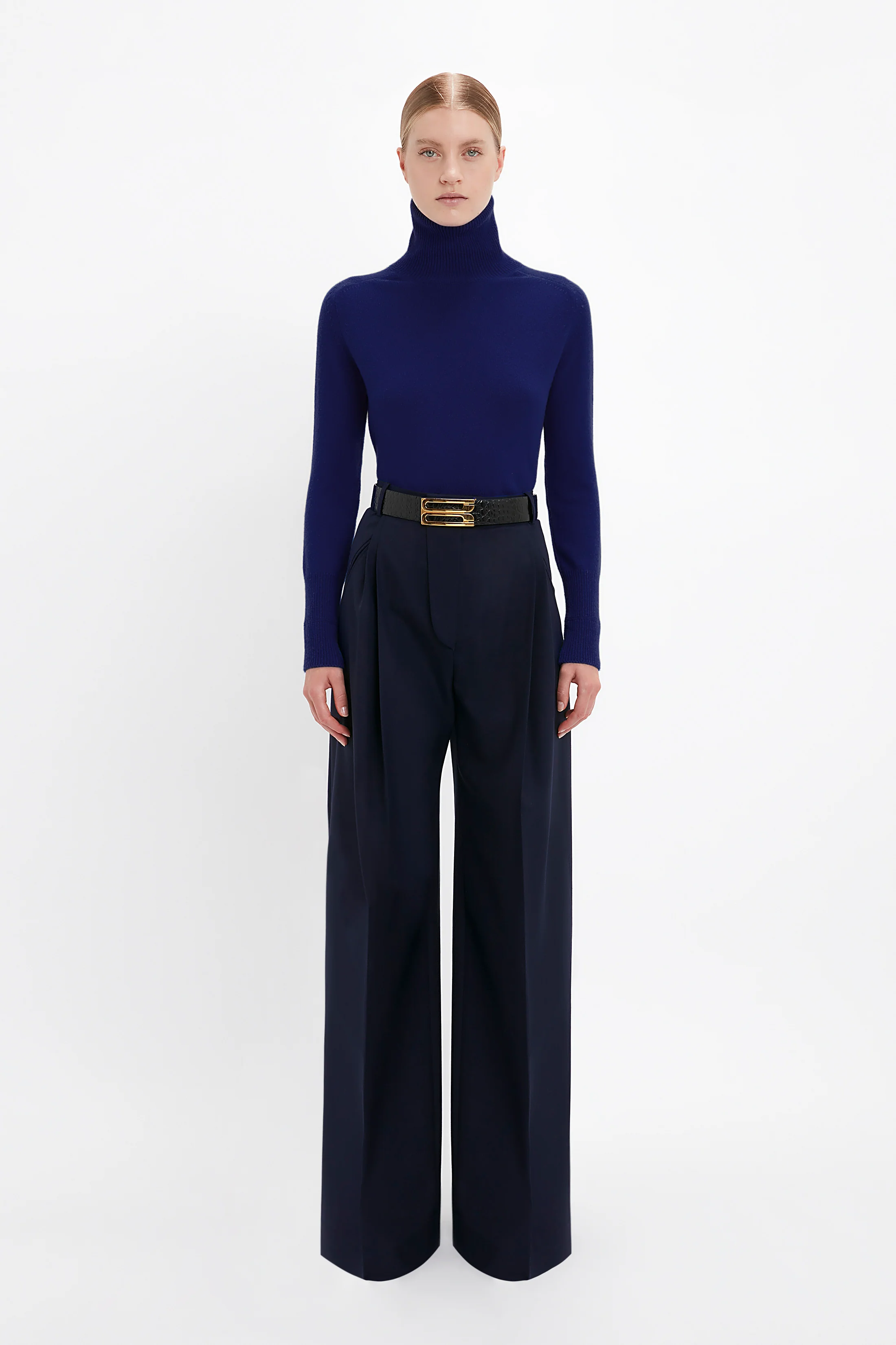 Polo Neck Jumper In Navy - XNAUWBI