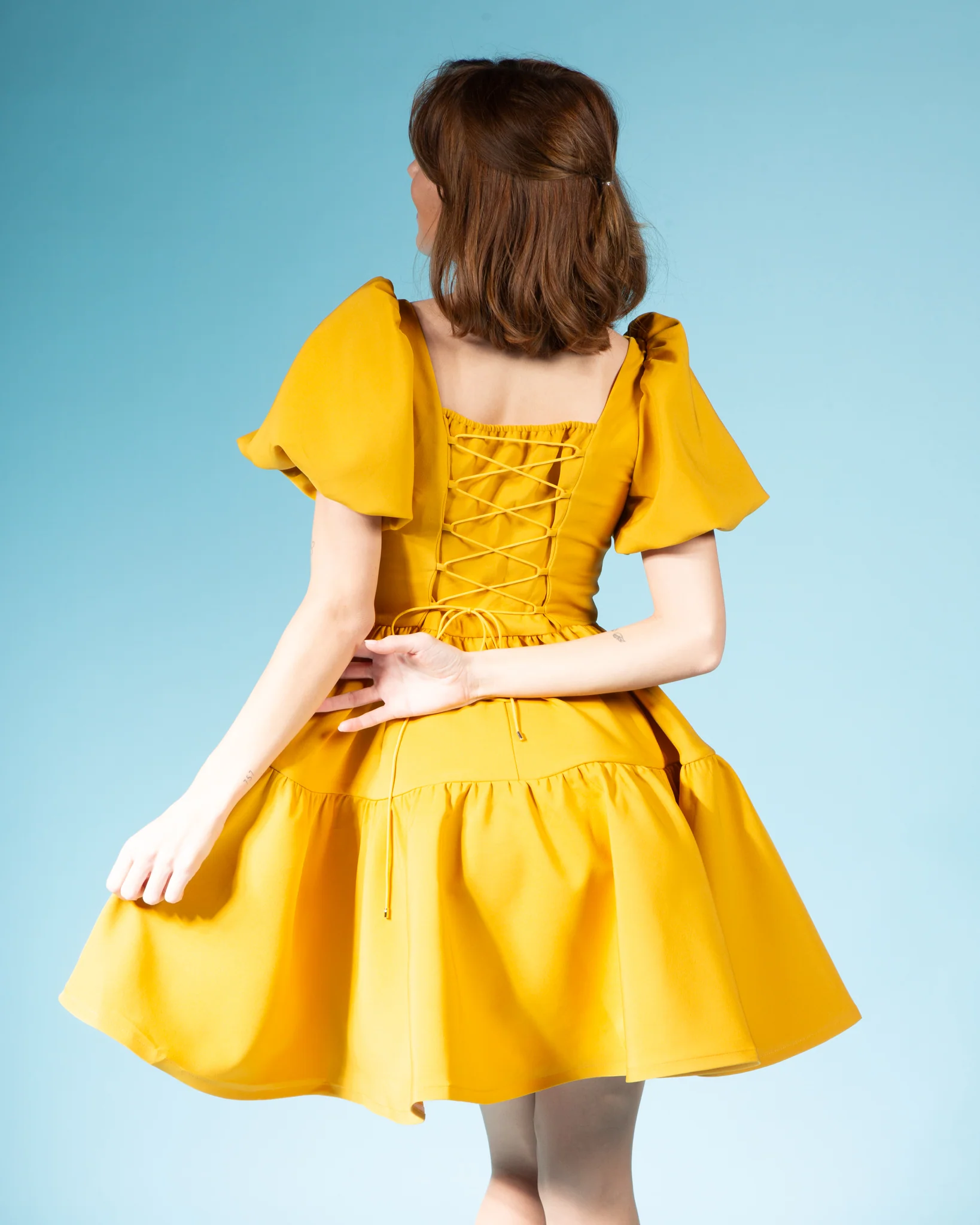 Princess Puff Dress in Golden Afternoon - XNAUWBI