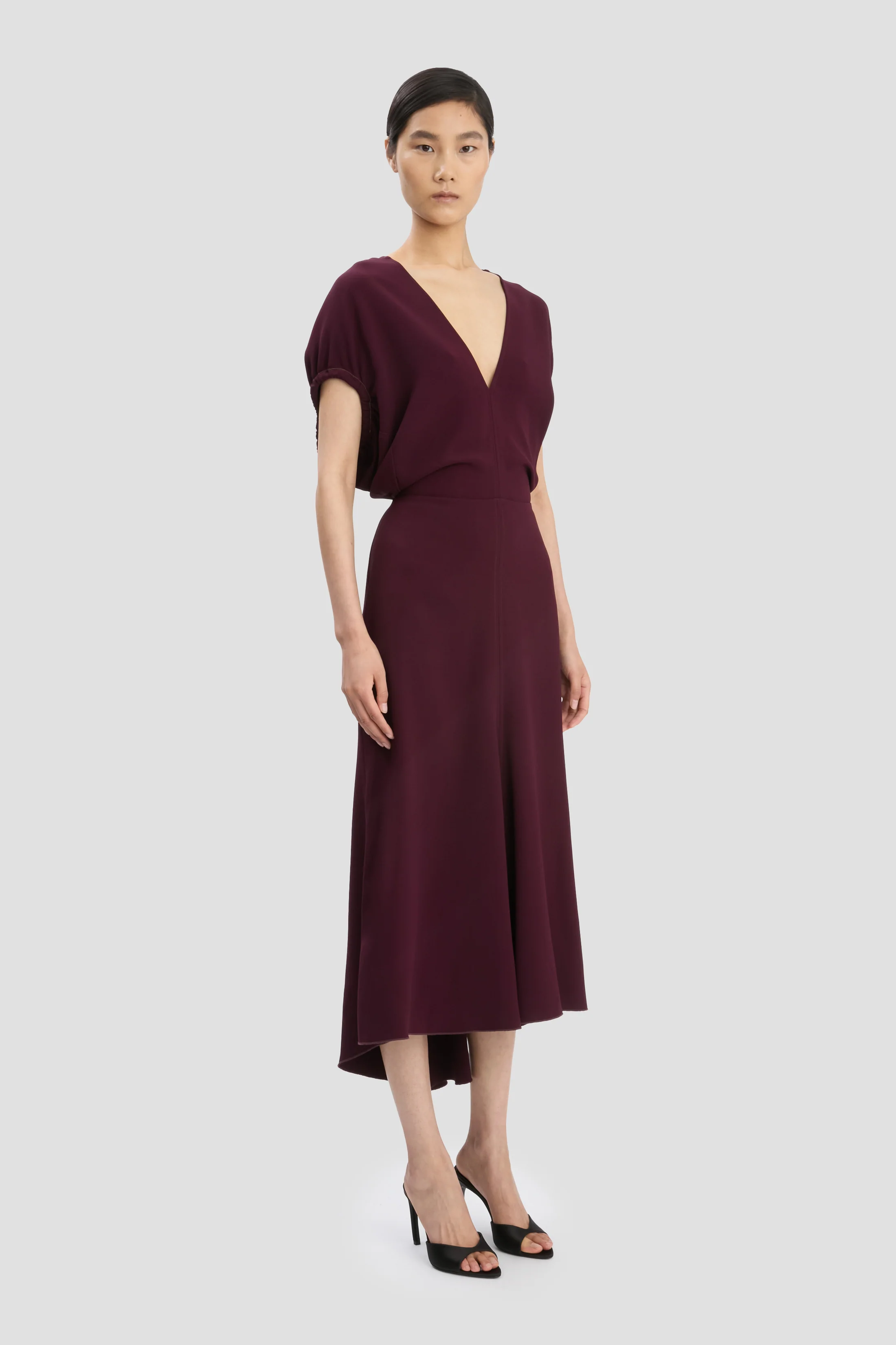 Edith Midi Dress In Merlot - XNAUWBI
