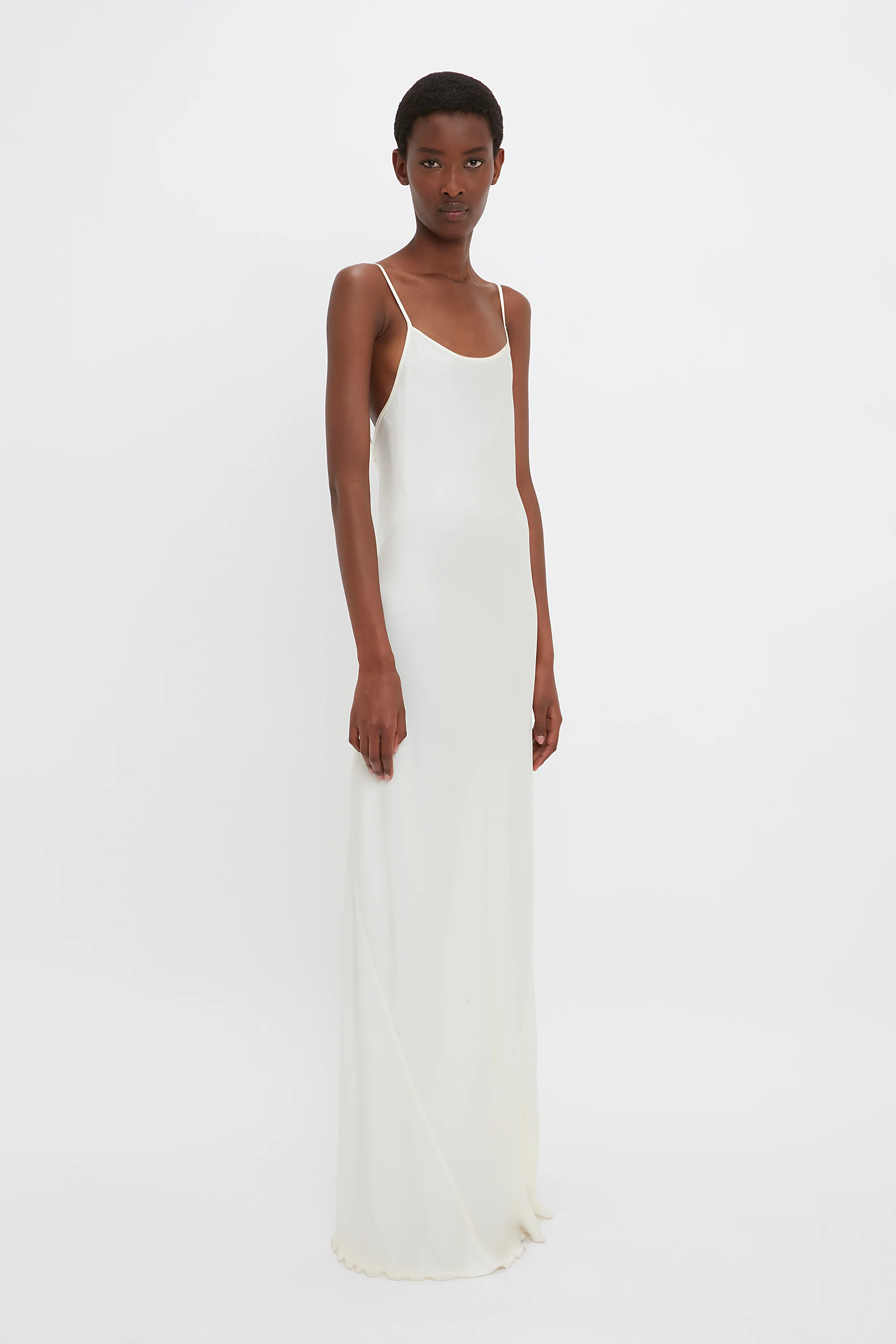 Floor-Length Cami Dress In Ivory - XNAUWBI