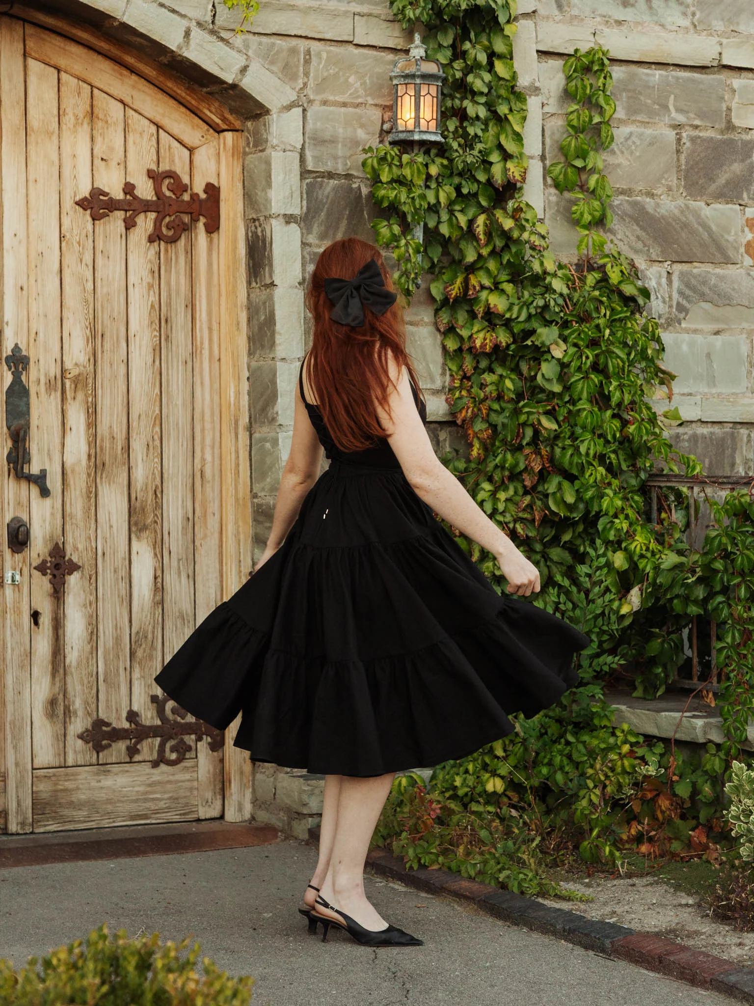 Madonna Midi Dress in Odile Black - XNAUWBI