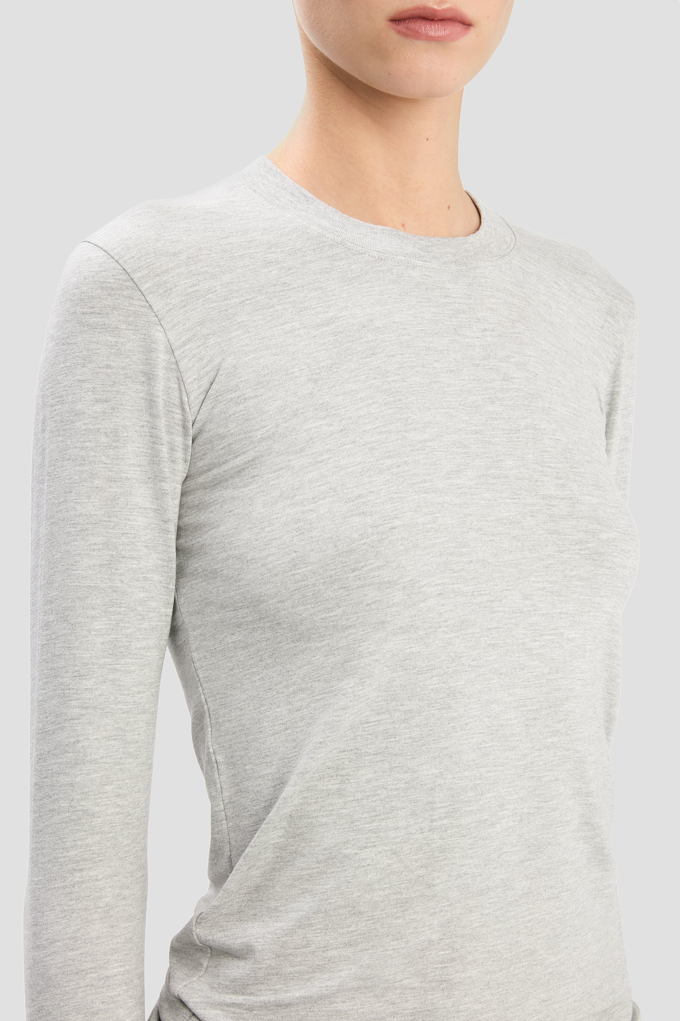 Long Sleeve Tee In Grey Marl - XNAUWBI