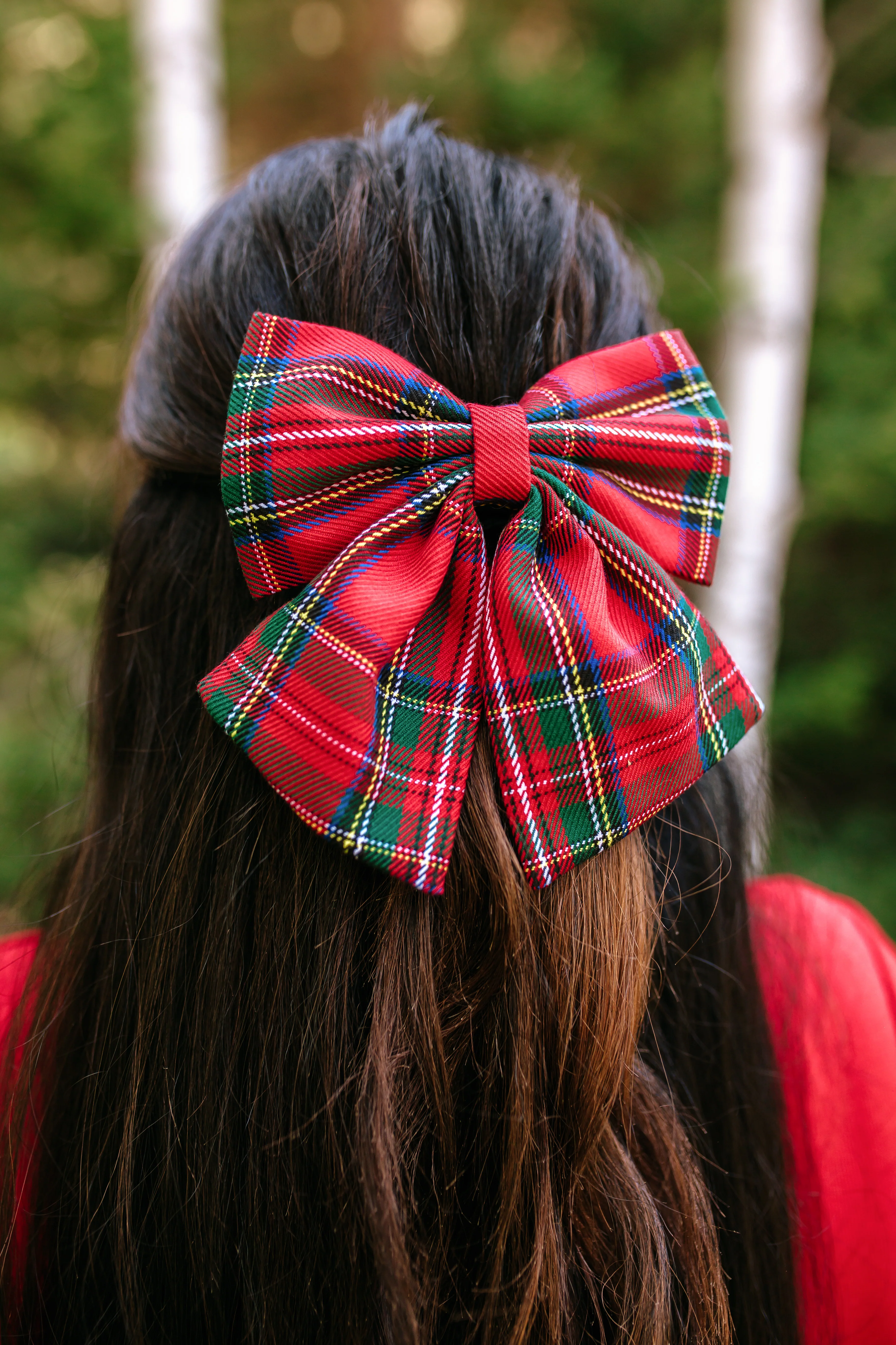 Hair Bow in Red Plaid - XNAUWBI
