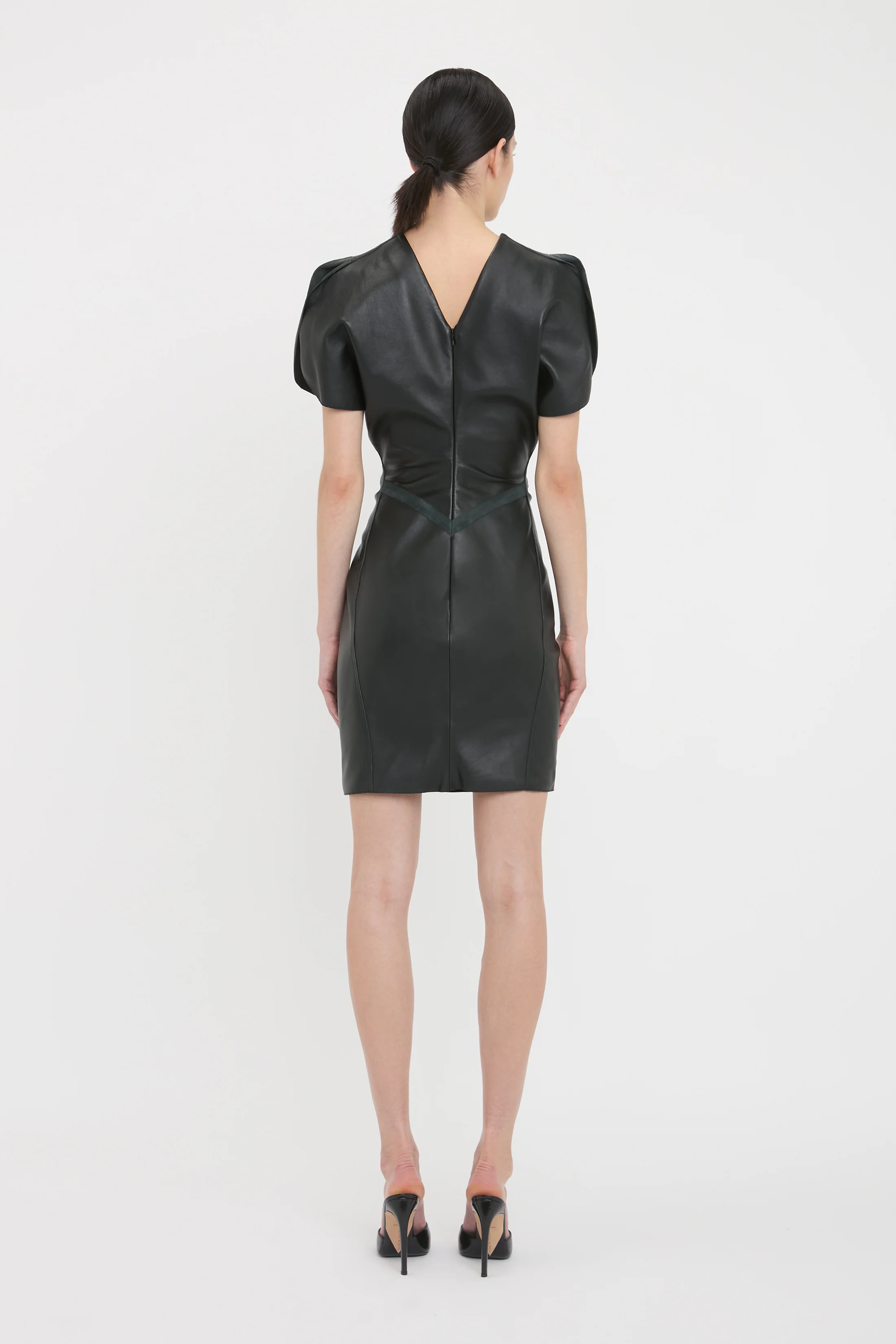 Leather Bela Mini Dress In Black - XNAUWBI