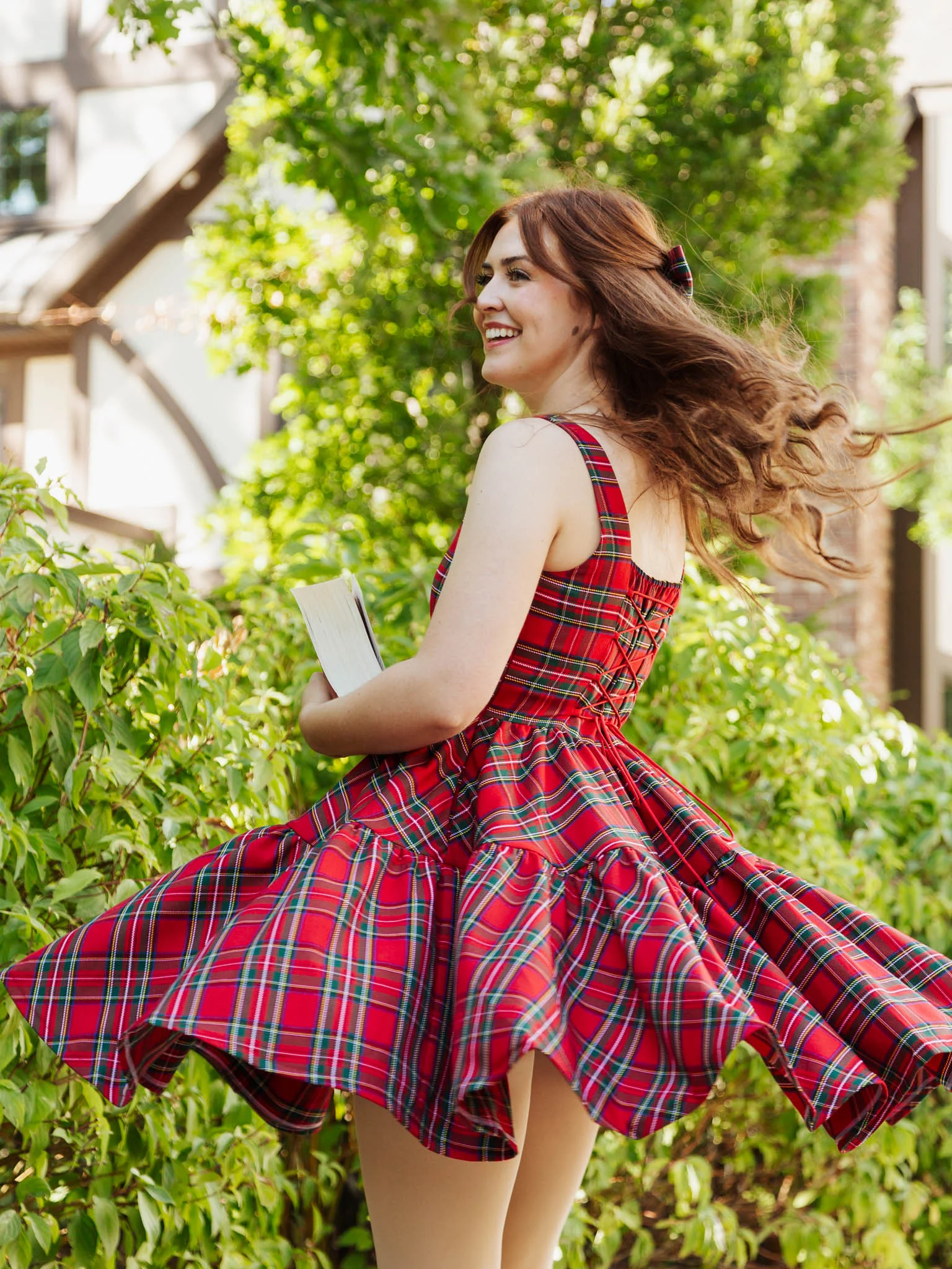 Journey Dress in Red Plaid - XNAUWBI