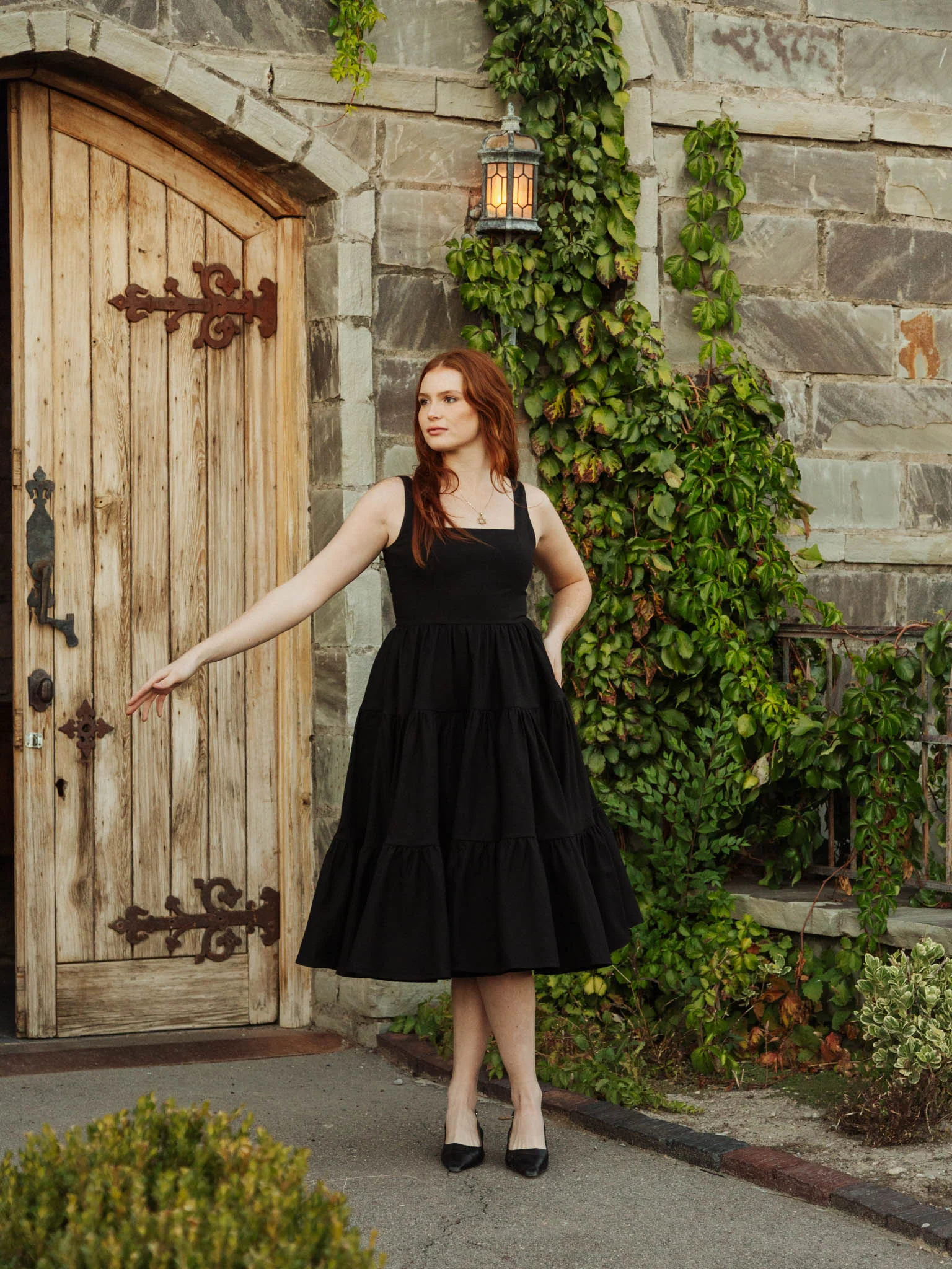 Madonna Midi Dress in Odile Black - XNAUWBI