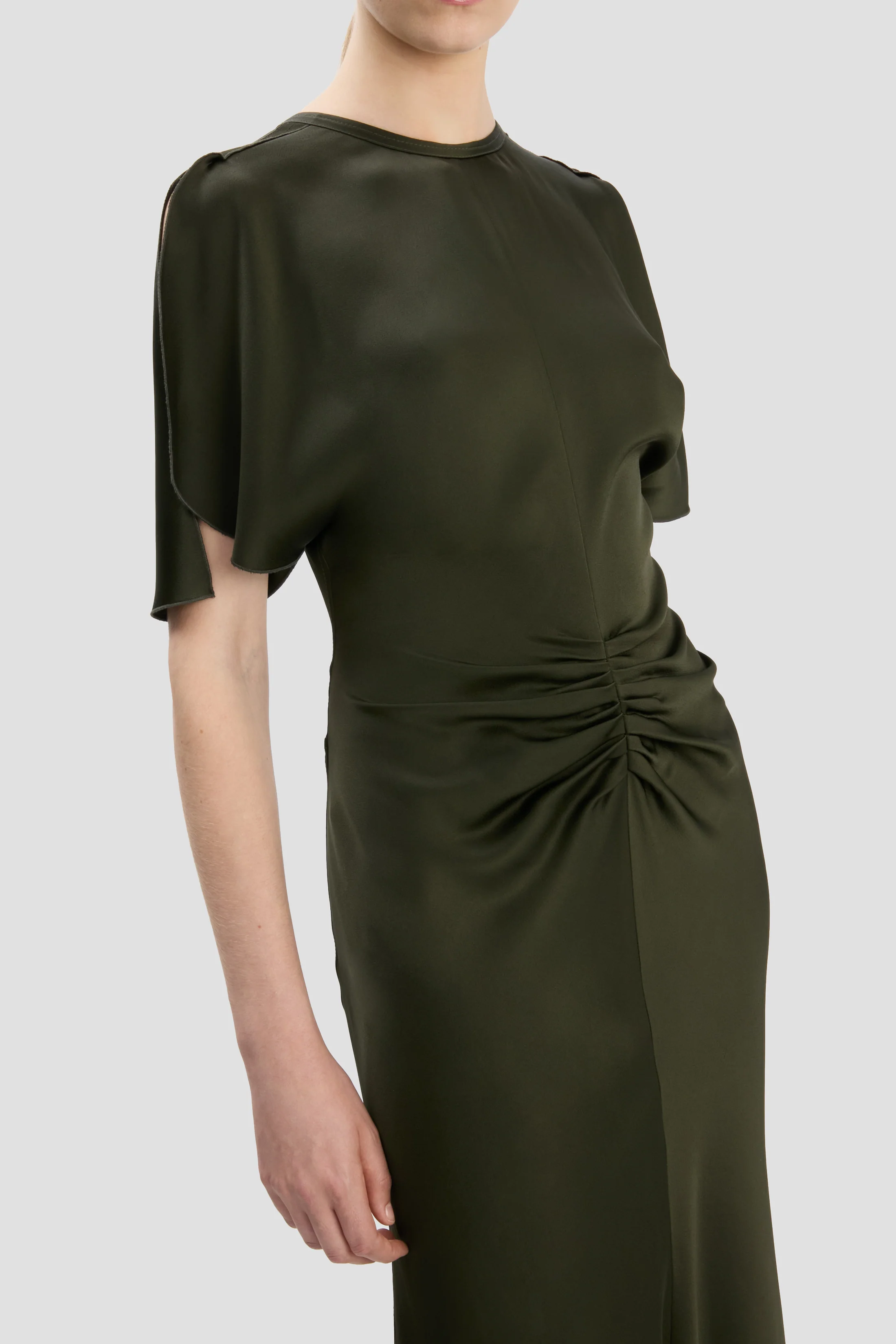 Isabella Gown In Dark Olive - XNAUWBI