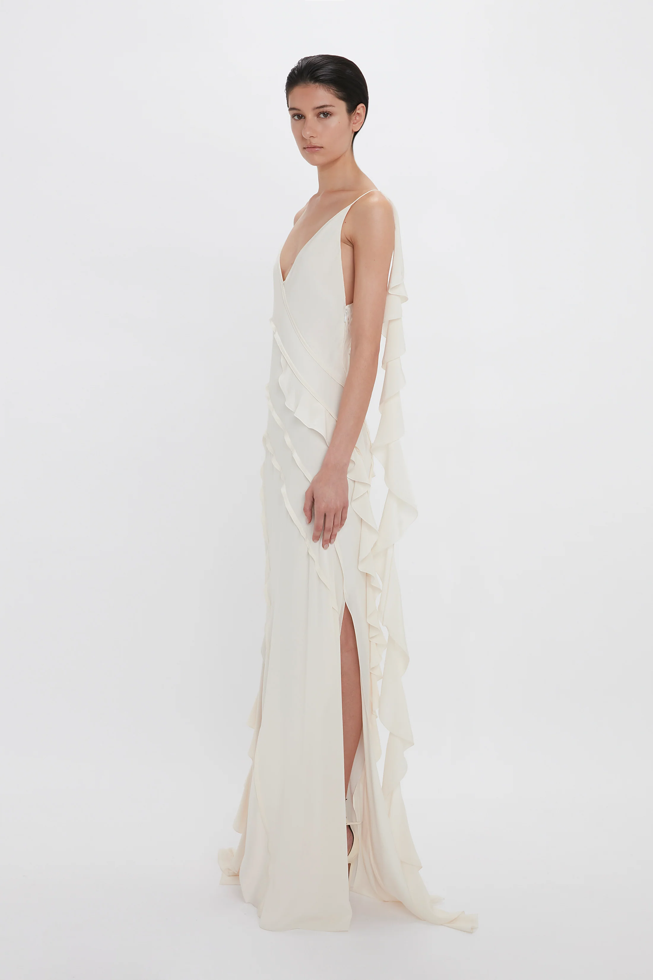 Frill Dress In Ivory - XNAUWBI