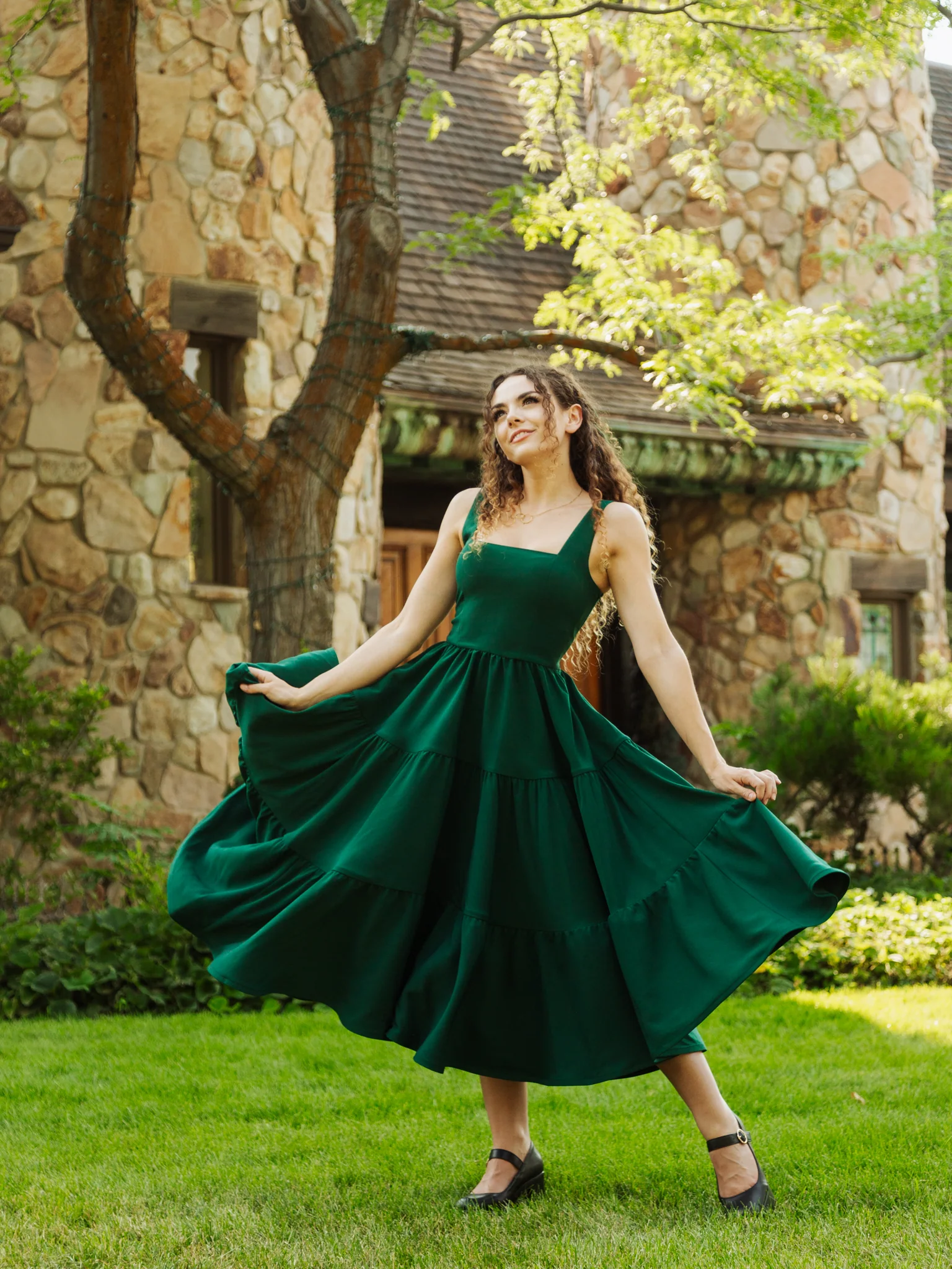 Madonna Dress in Evergreen - XNAUWBI