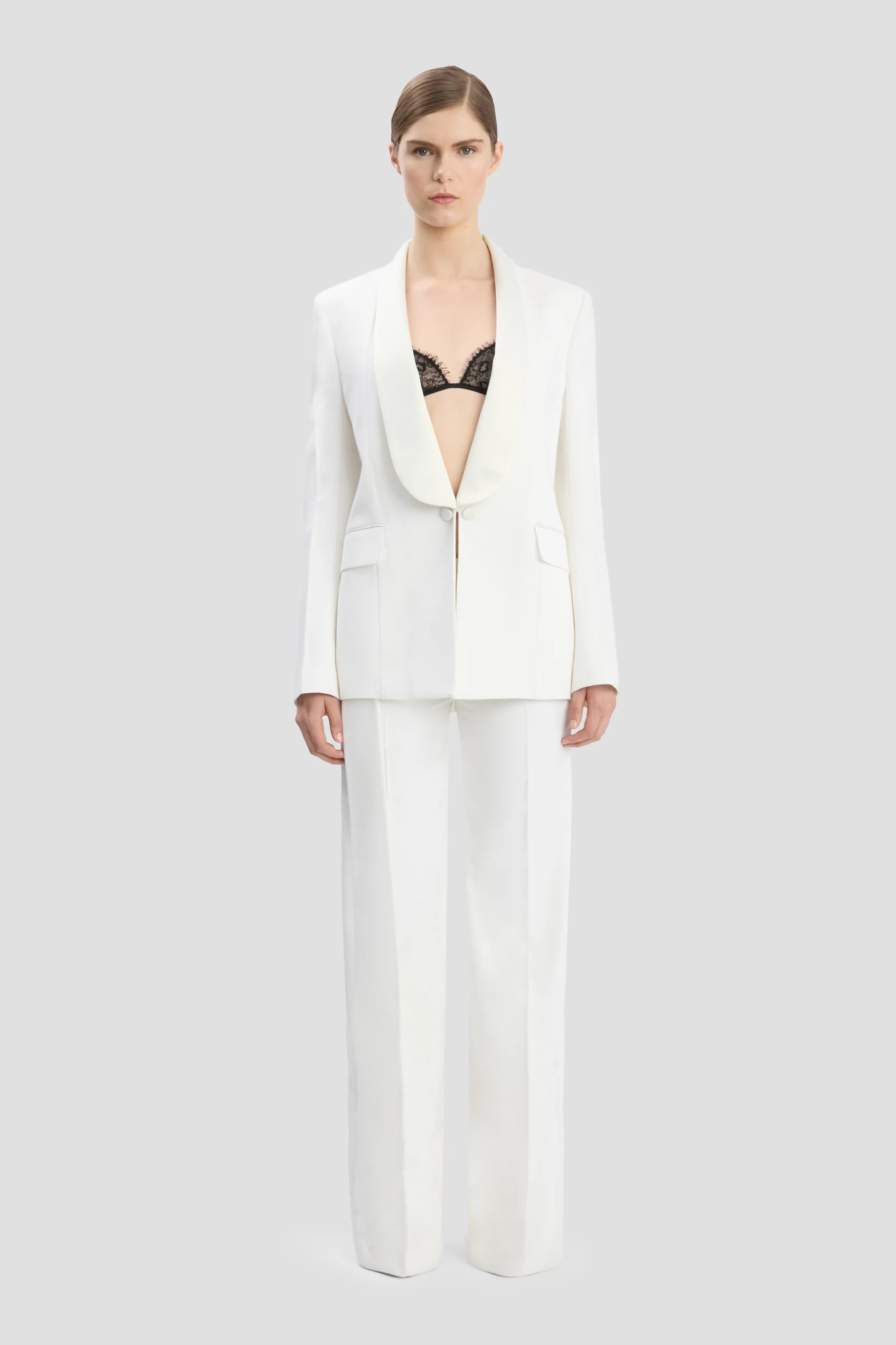 Shawl Collar Tux Jacket In Ivory - XNAUWBI