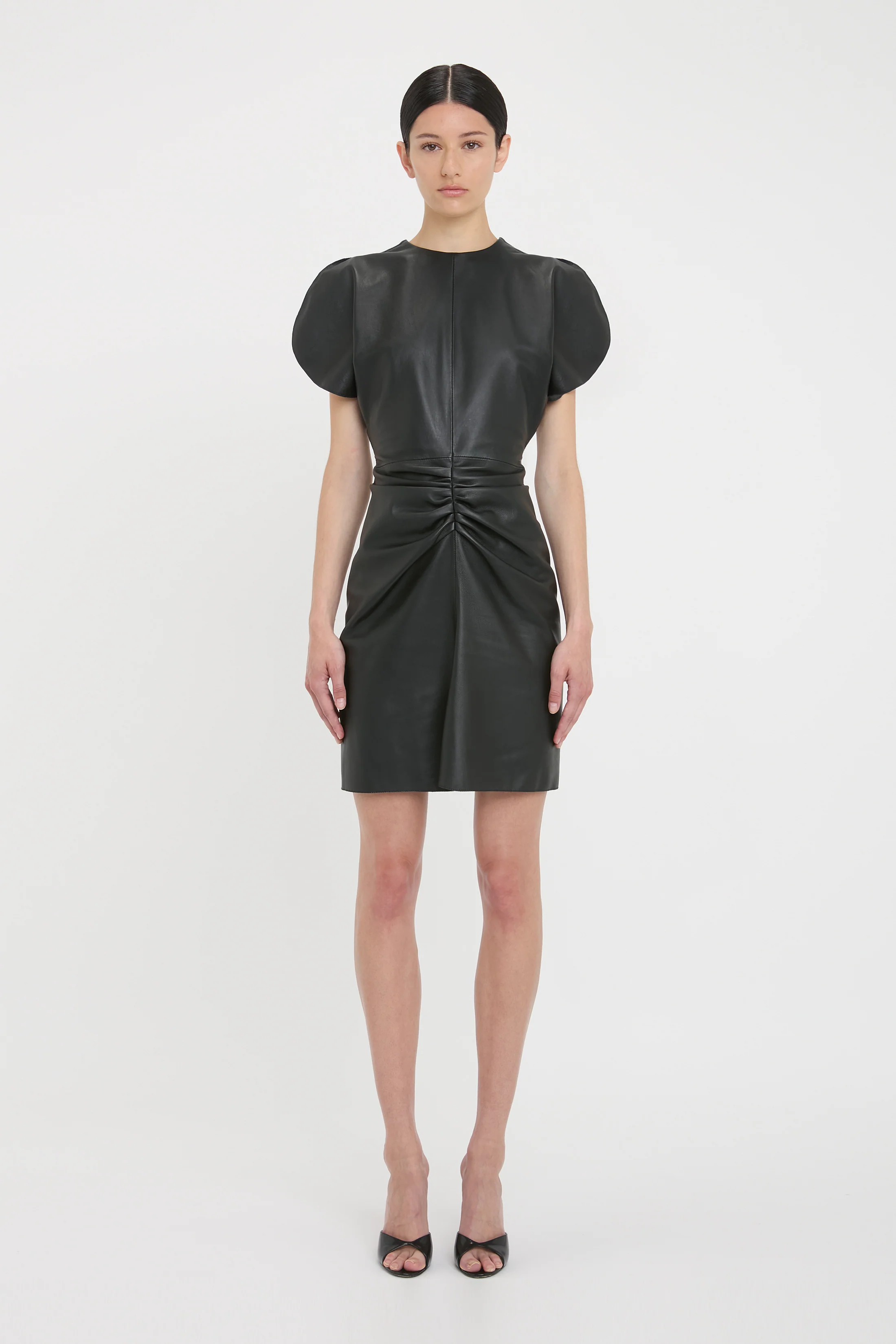Leather Bela Mini Dress In Black - XNAUWBI