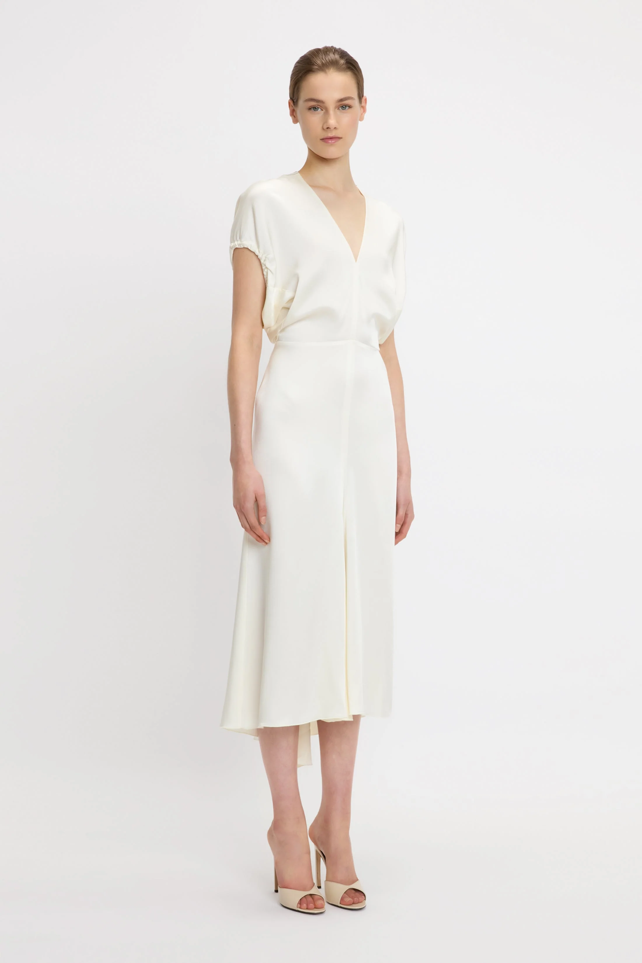 Edith Midi Dress In Ivory - XNAUWBI