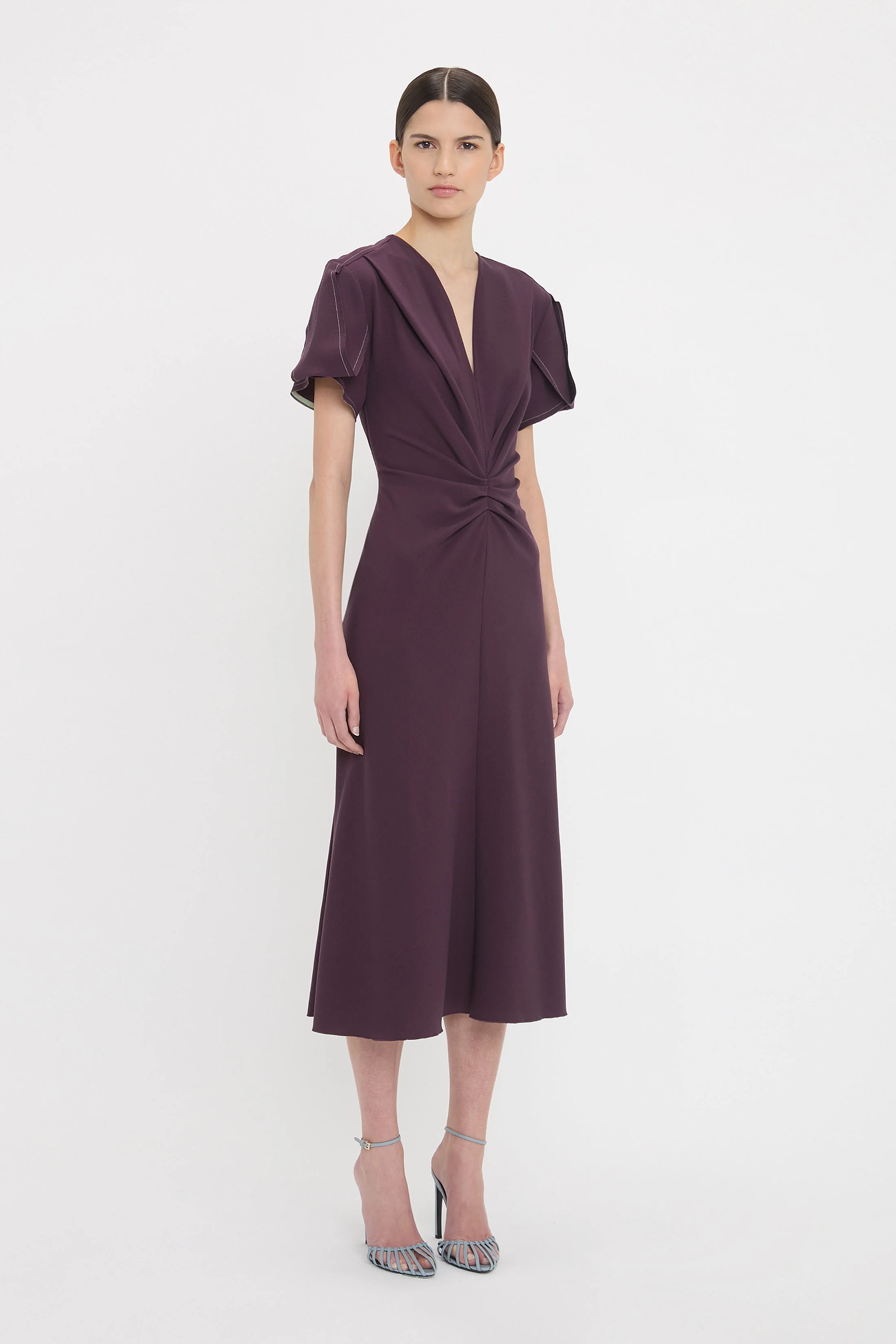 Eve Midi Dress In Fig - XNAUWBI