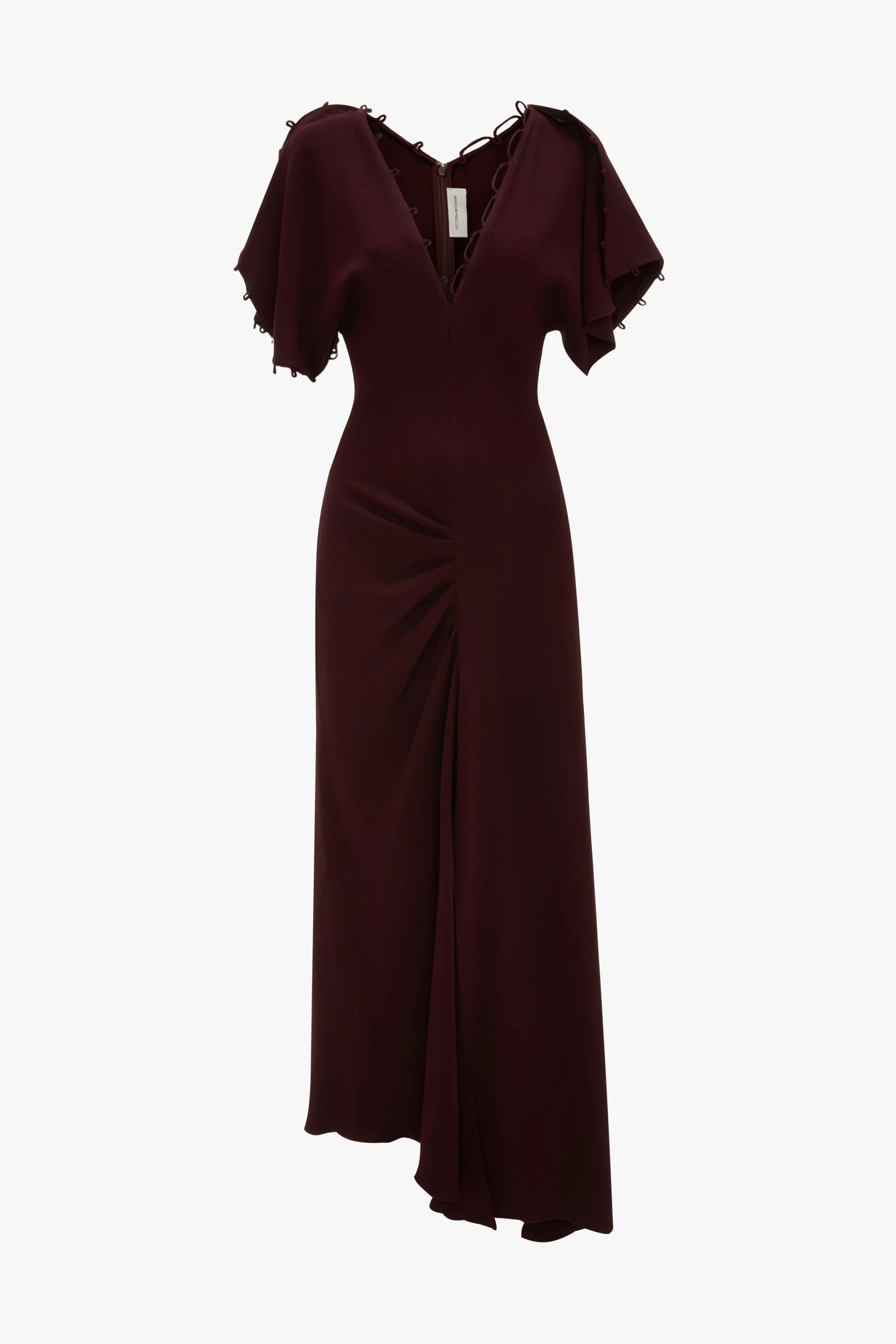 Draped Midi Dress In Merlot - XNAUWBI
