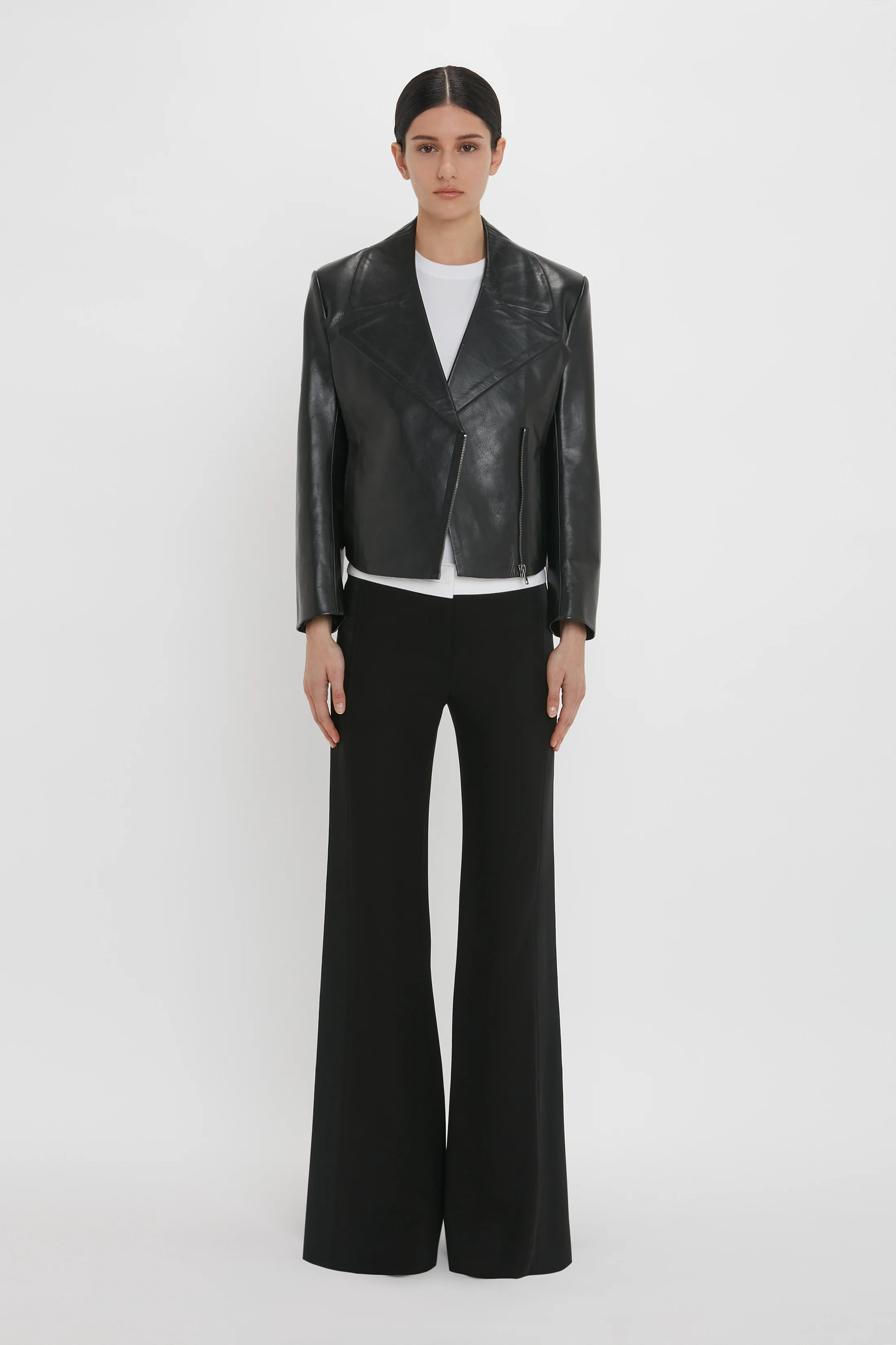 Leather Biker Jacket In Black - XNAUWBI