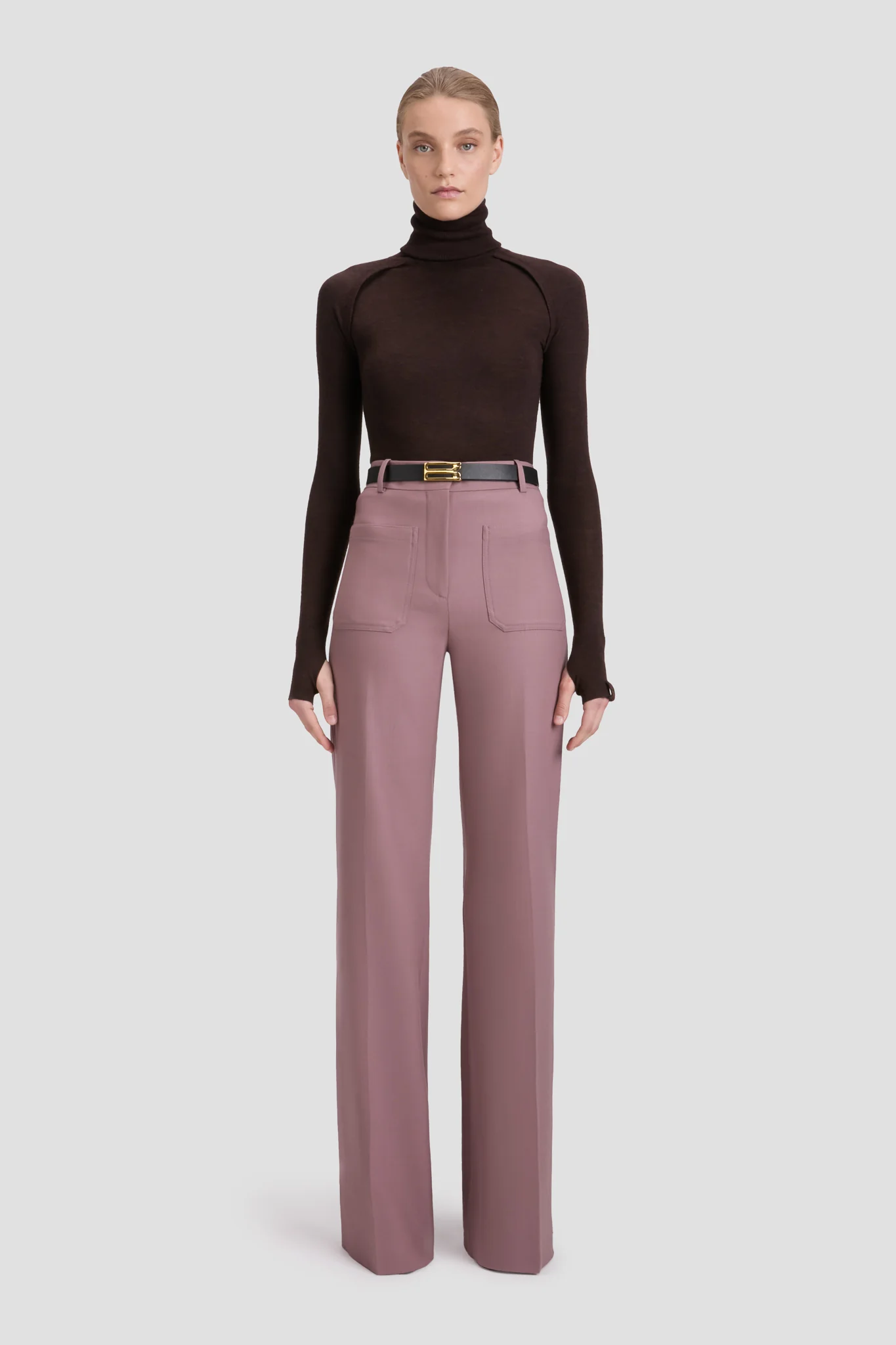 High Neck Top In Dark Chocolate - XNAUWBI