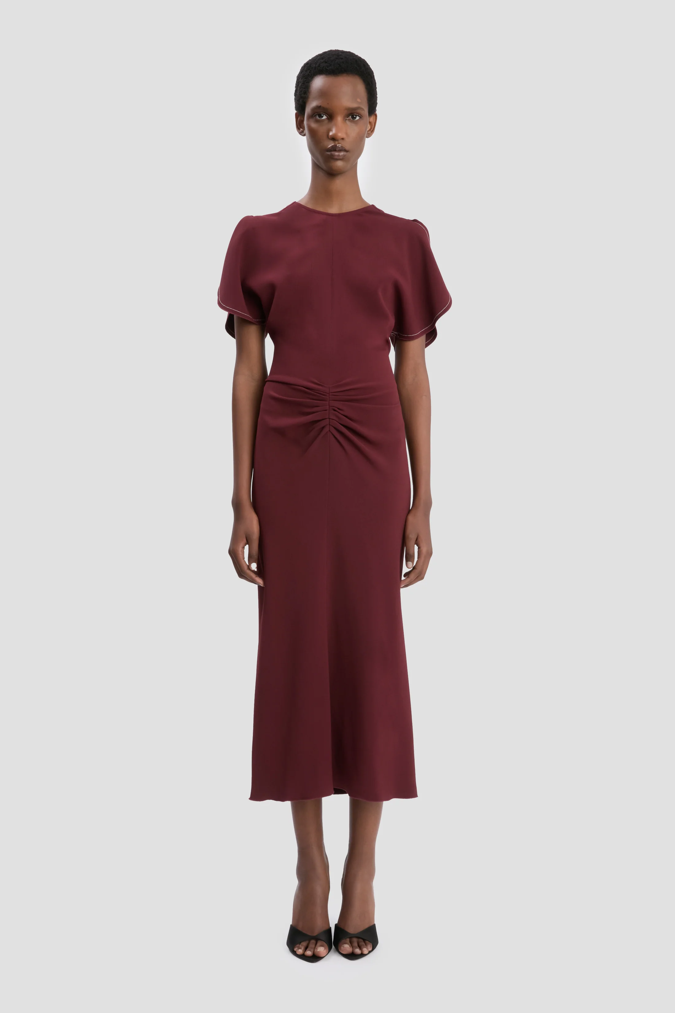 Bela Midi Dress In Cinnabar Red - XNAUWBI