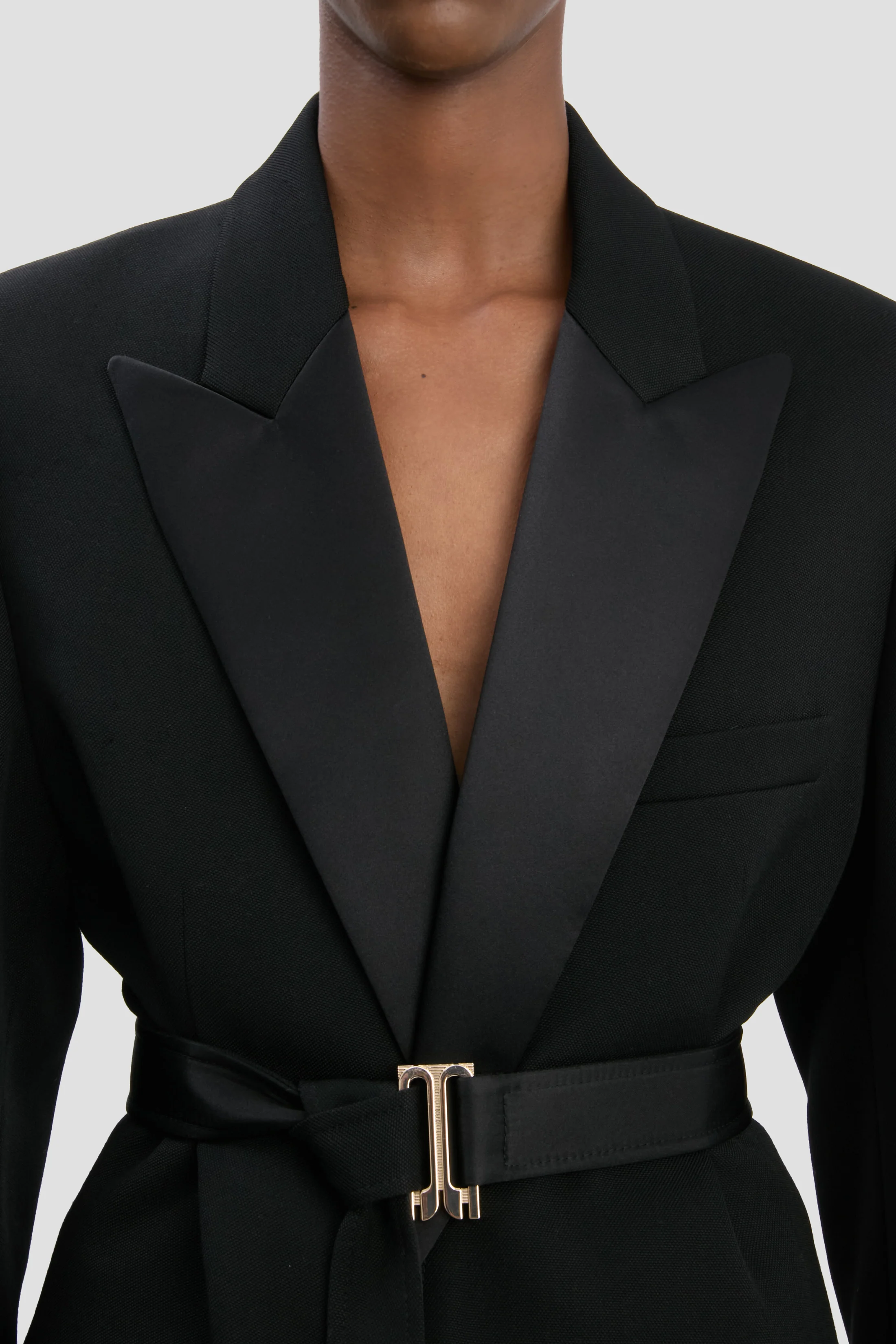 Belted Tailored Jacket In Black - XNAUWBI