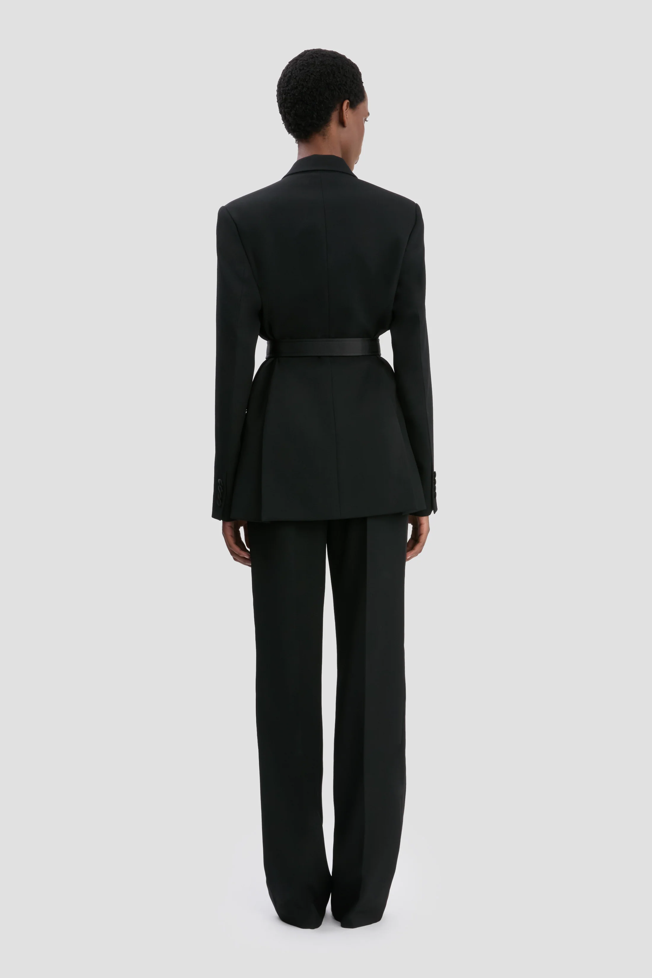 Belted Tailored Jacket In Black - XNAUWBI