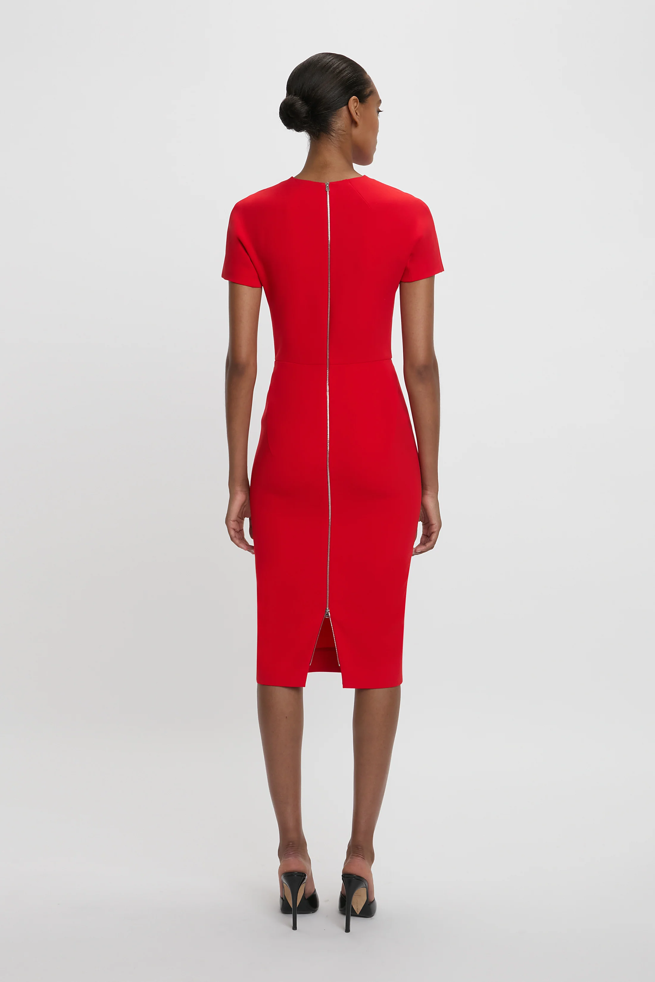 Fitted T-shirt Dress In Bright Red - XNAUWBI
