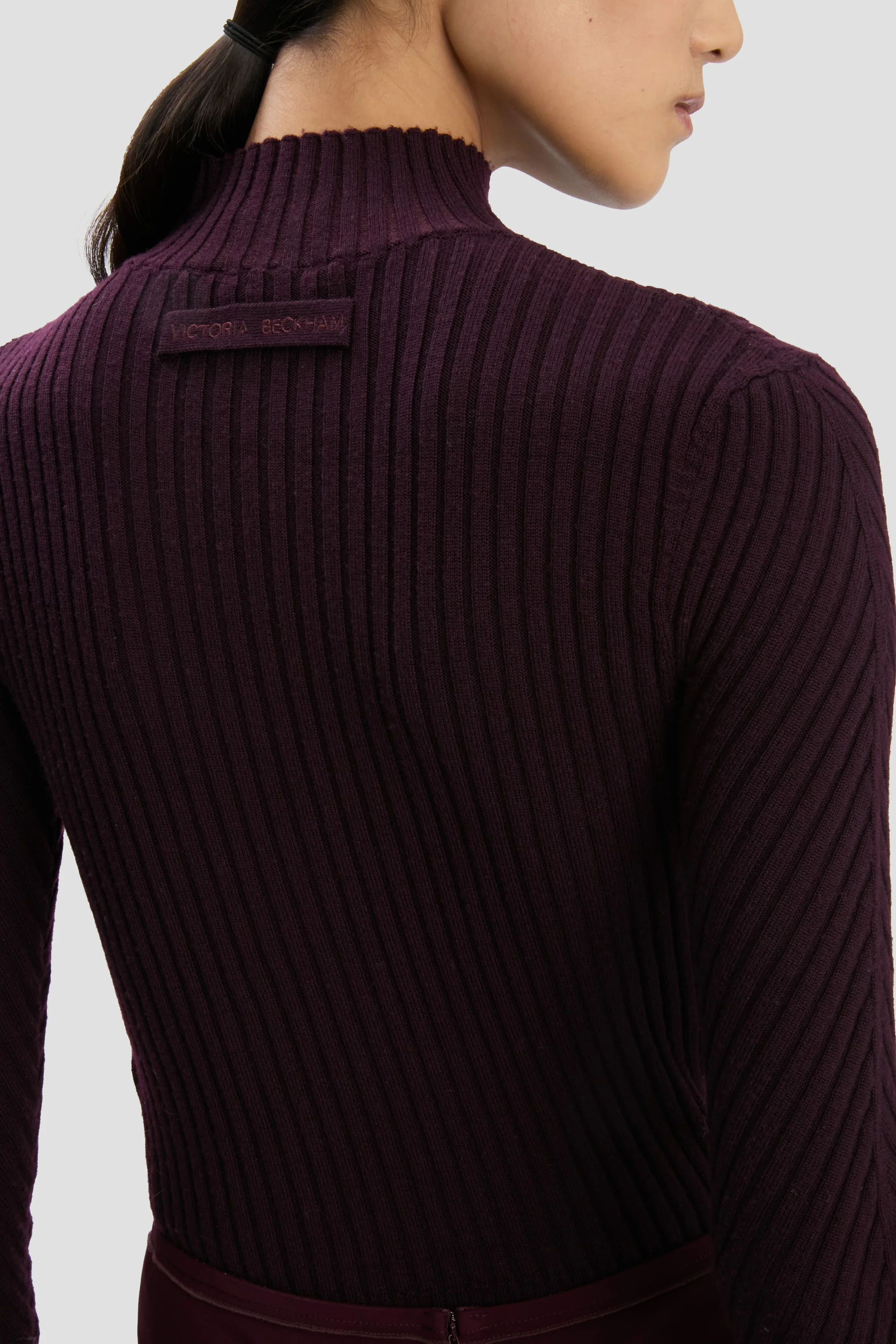 Ribbed Knit Polo In Merlot - XNAUWBI
