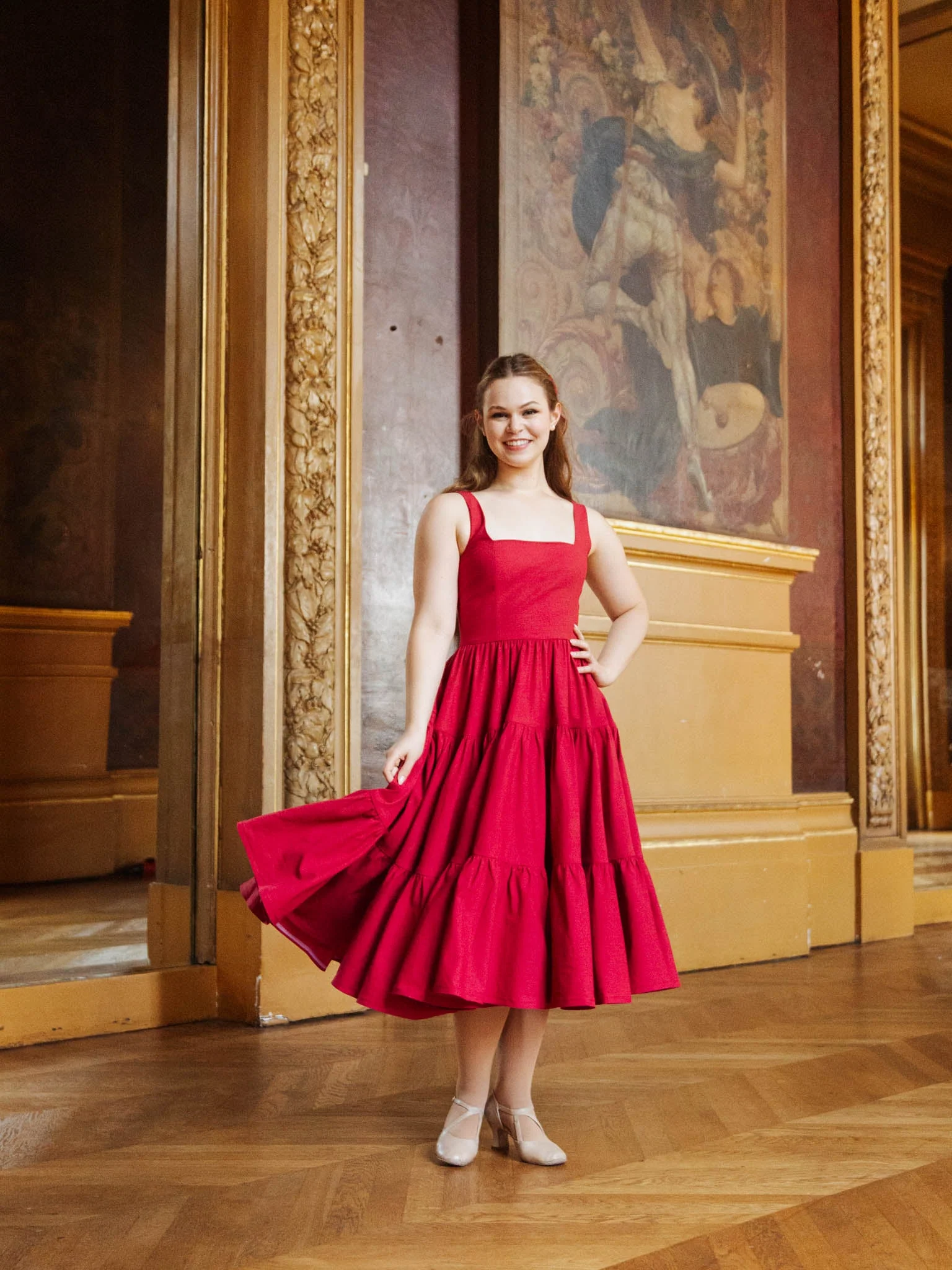 Madonna Midi Dress in Poppy - XNAUWBI