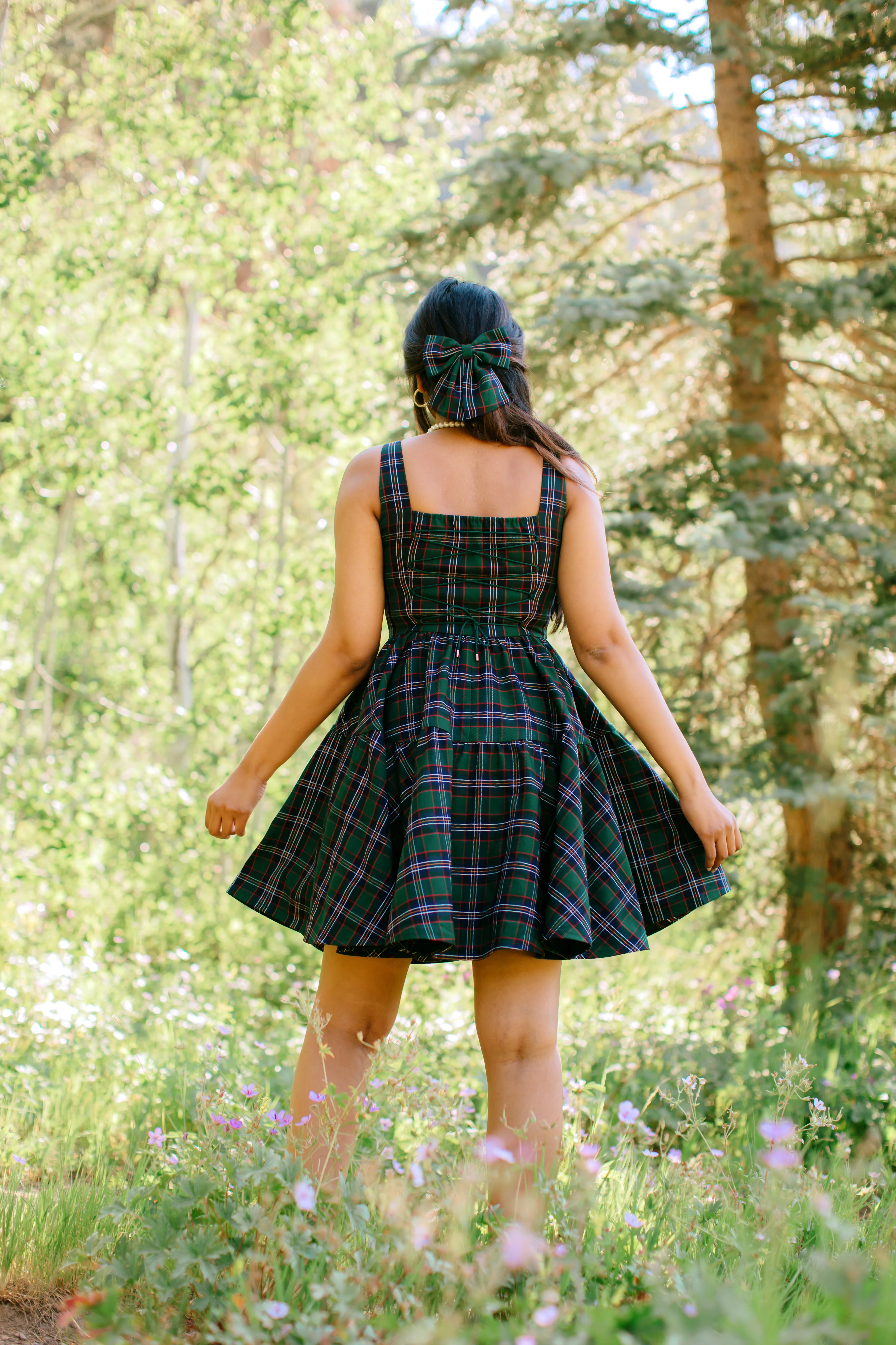 Hair Bow in Homeland Plaid - XNAUWBI