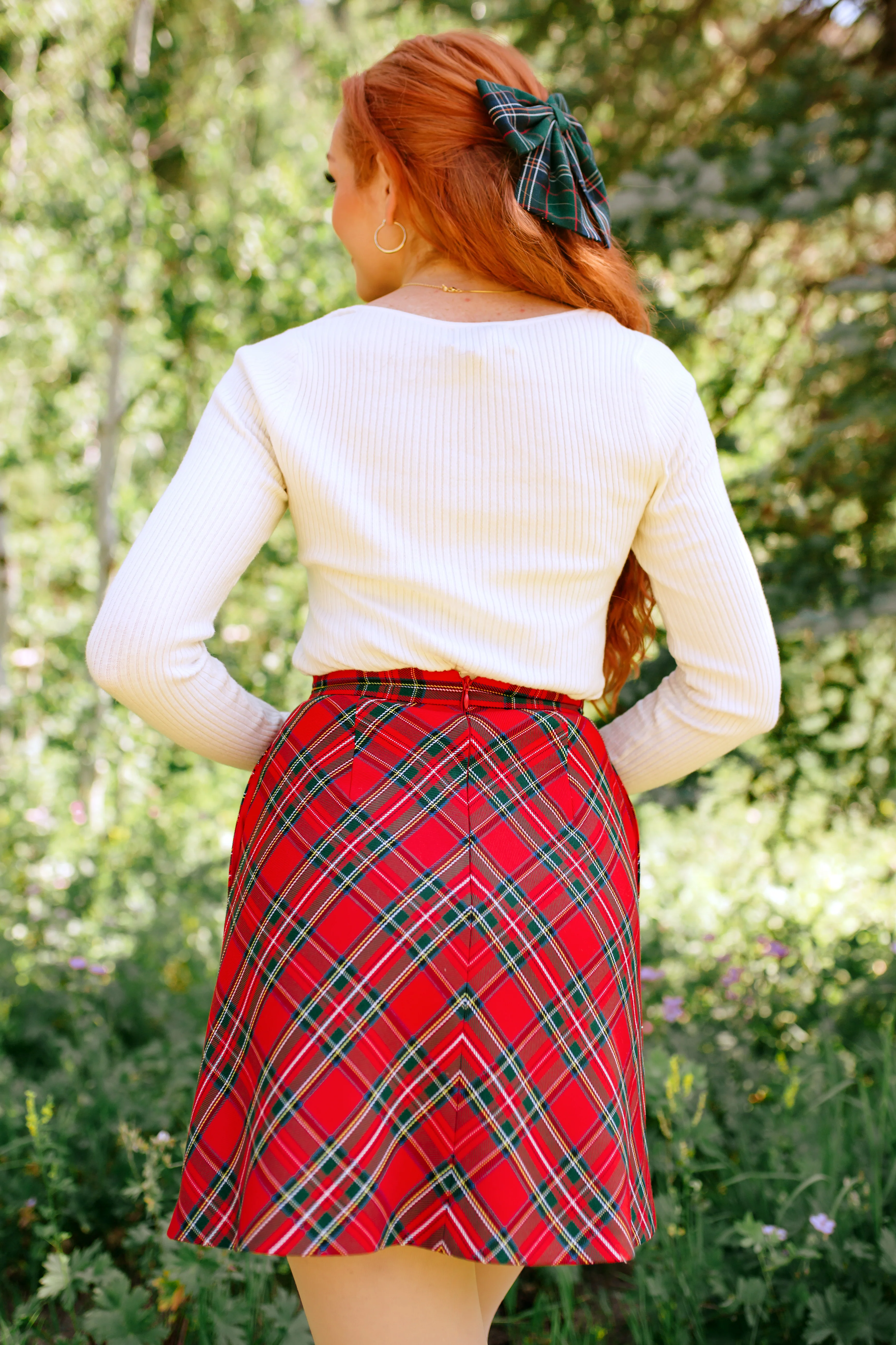 Blair Skirt in Red Plaid - XNAUWBI