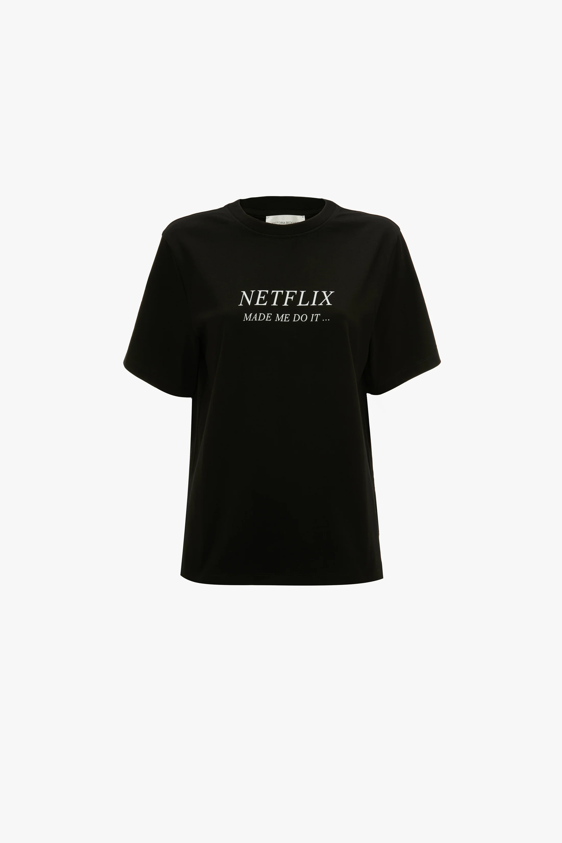 Slogan Tee In Black Netflix Made Me Do It - XNAUWBI