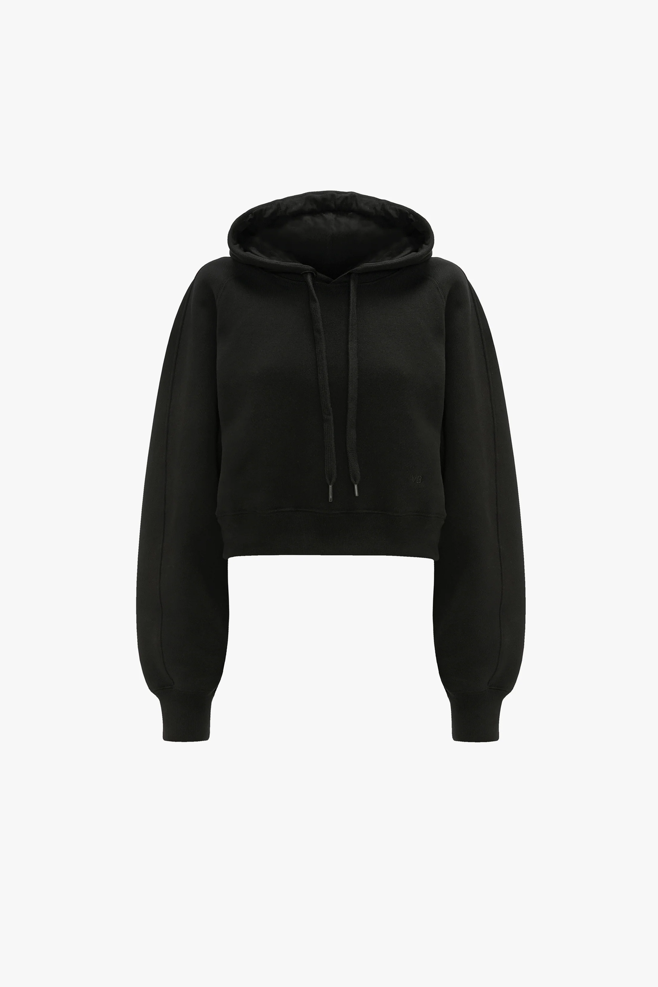 Cropped Raglan Hoodie In Black - XNAUWBI