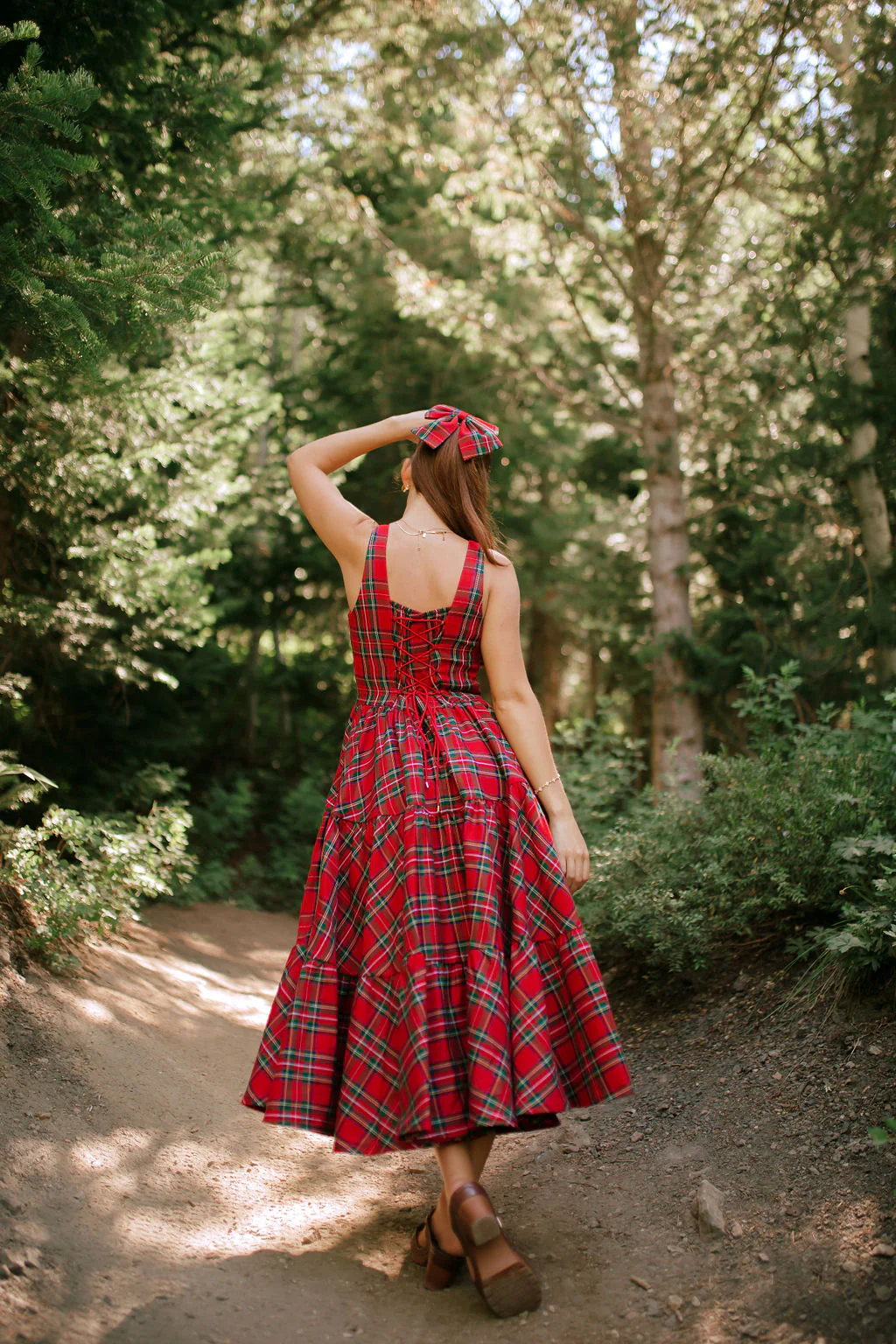 Madonna Dress in Red Plaid - XNAUWBI