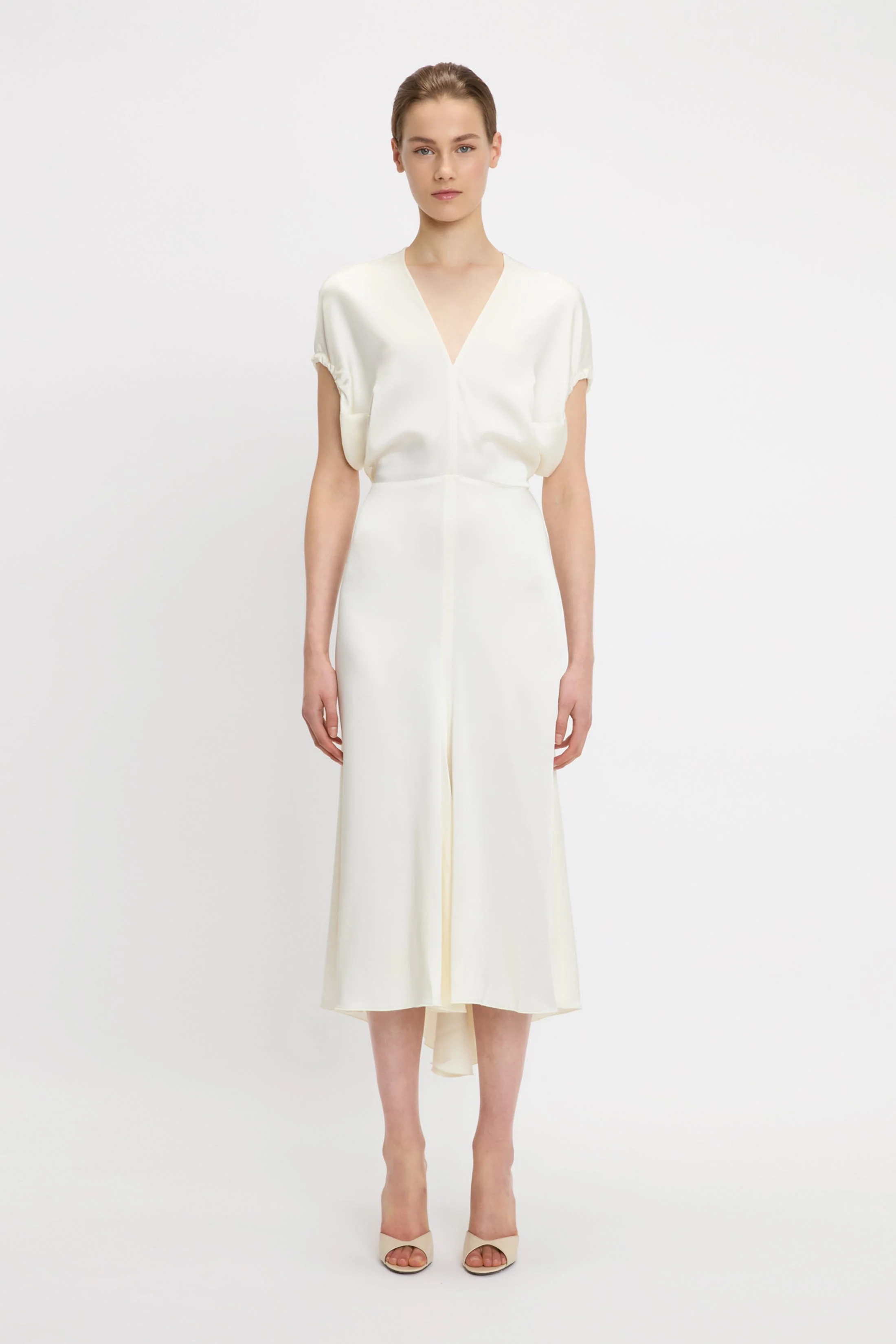 Edith Midi Dress In Ivory - XNAUWBI