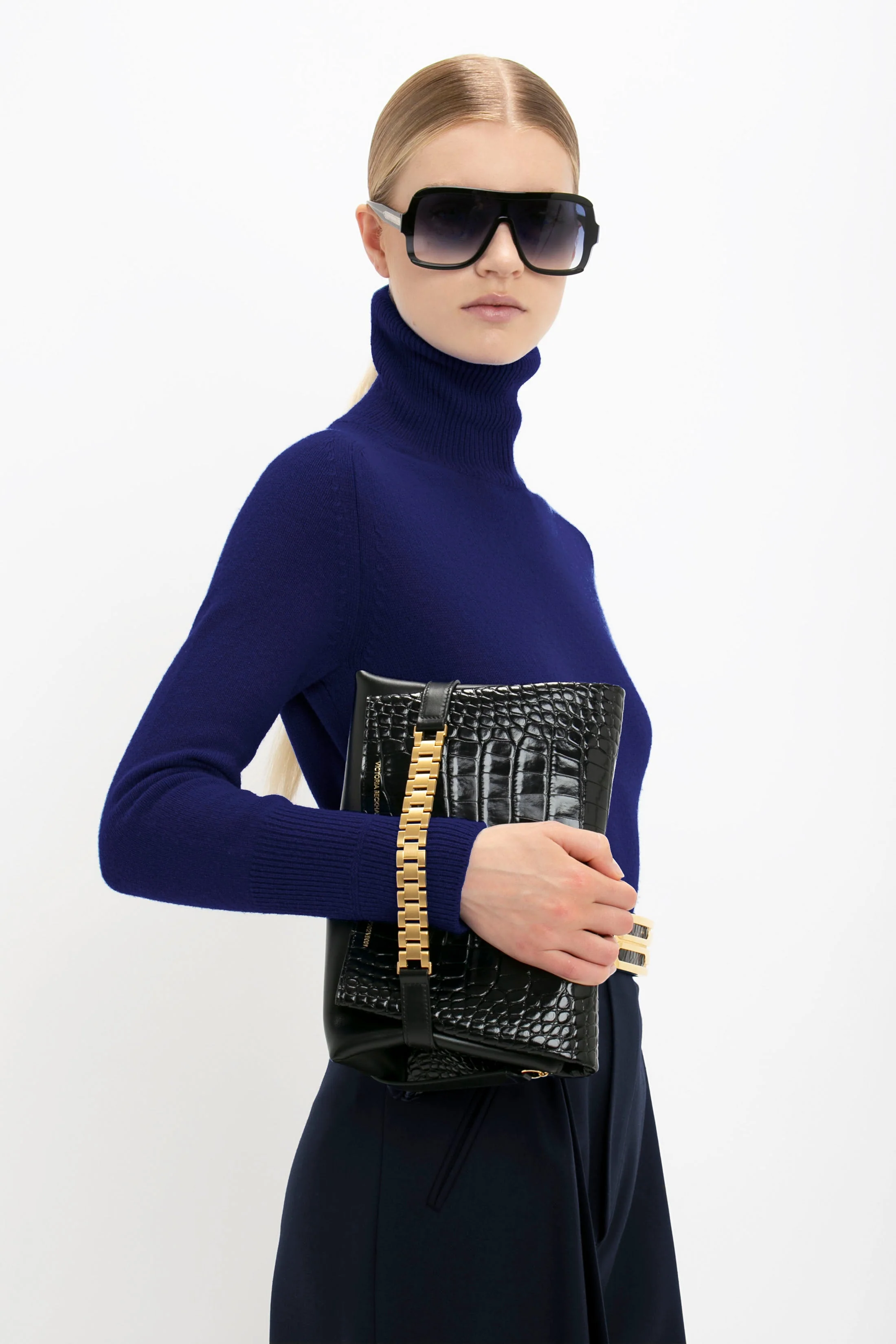 Polo Neck Jumper In Navy - XNAUWBI