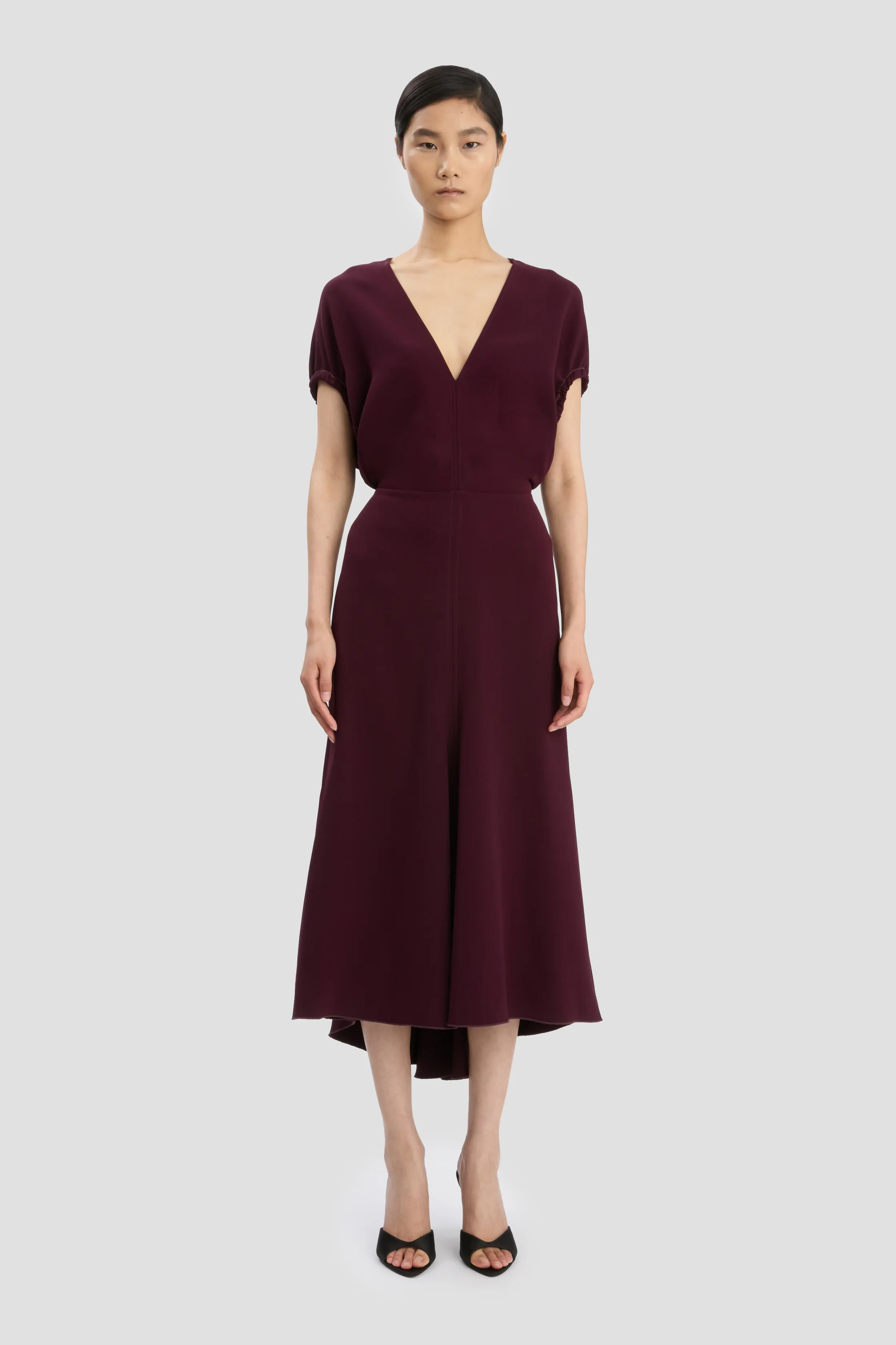 Edith Midi Dress In Merlot - XNAUWBI